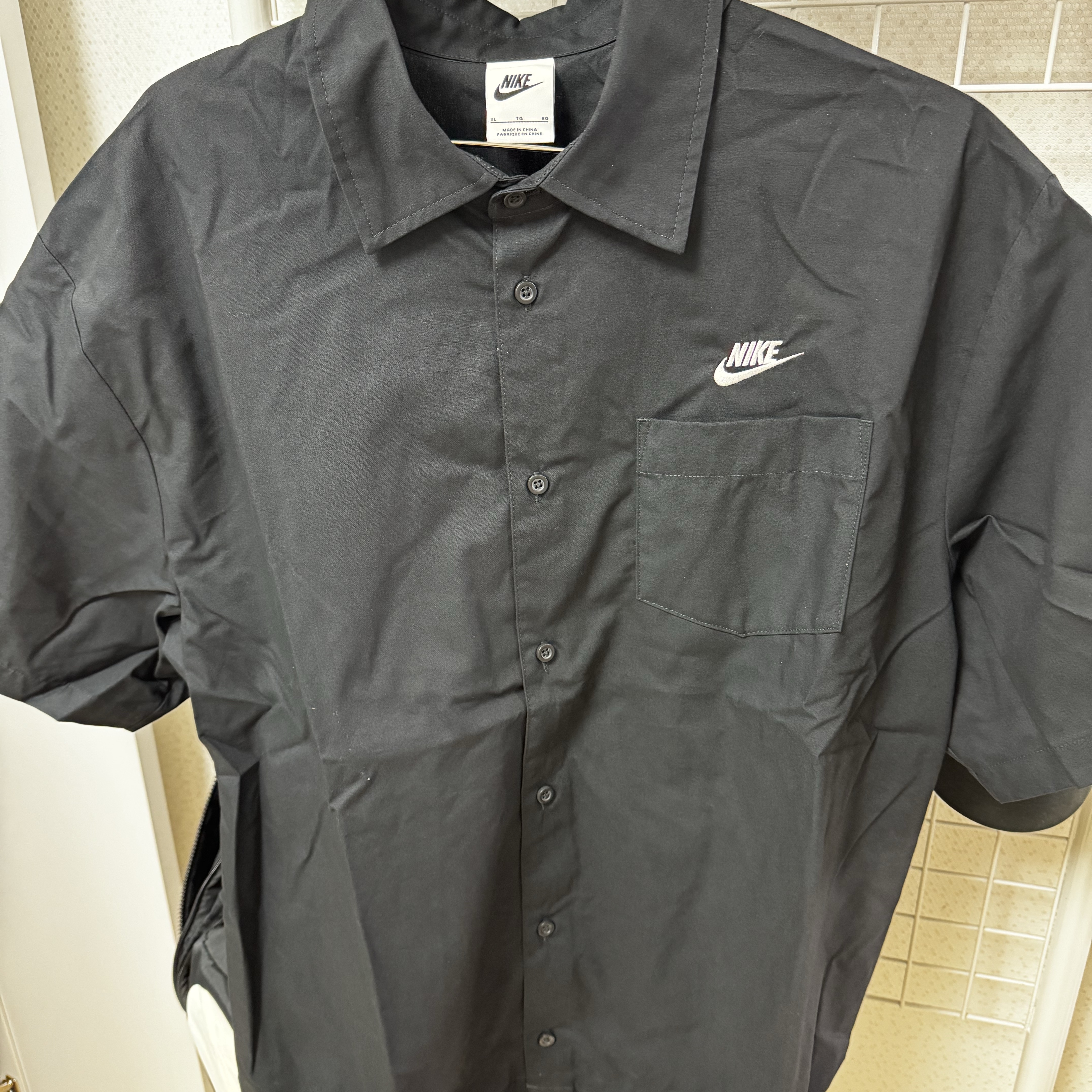 Nike Club Oxford Button-Up Shirt Black - Asia 착용 스타일 - 1