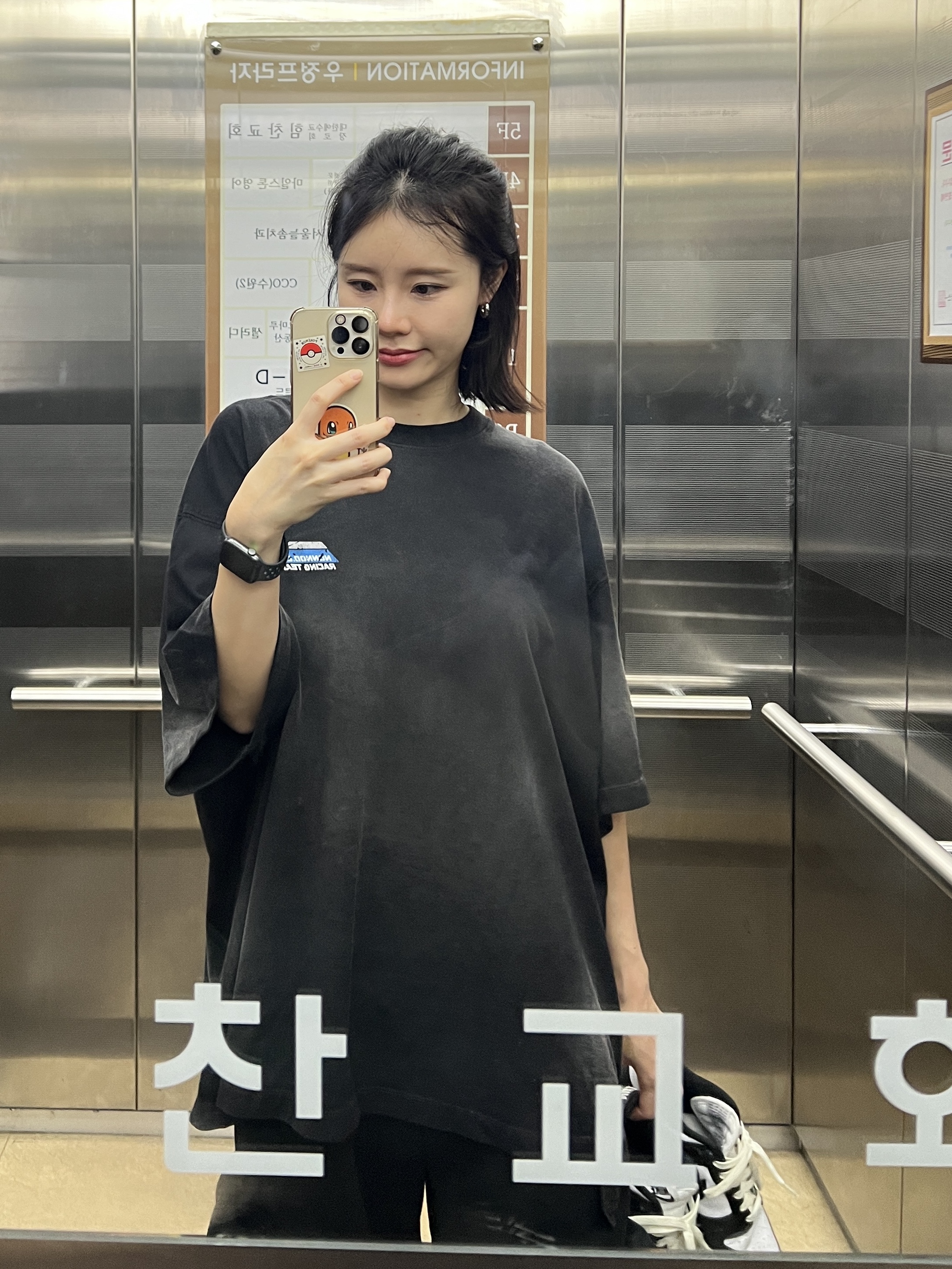 Nonnod Grandprix T-shirt Washed Black, (W) Jordan 1 Low Black and White 착용 스타일