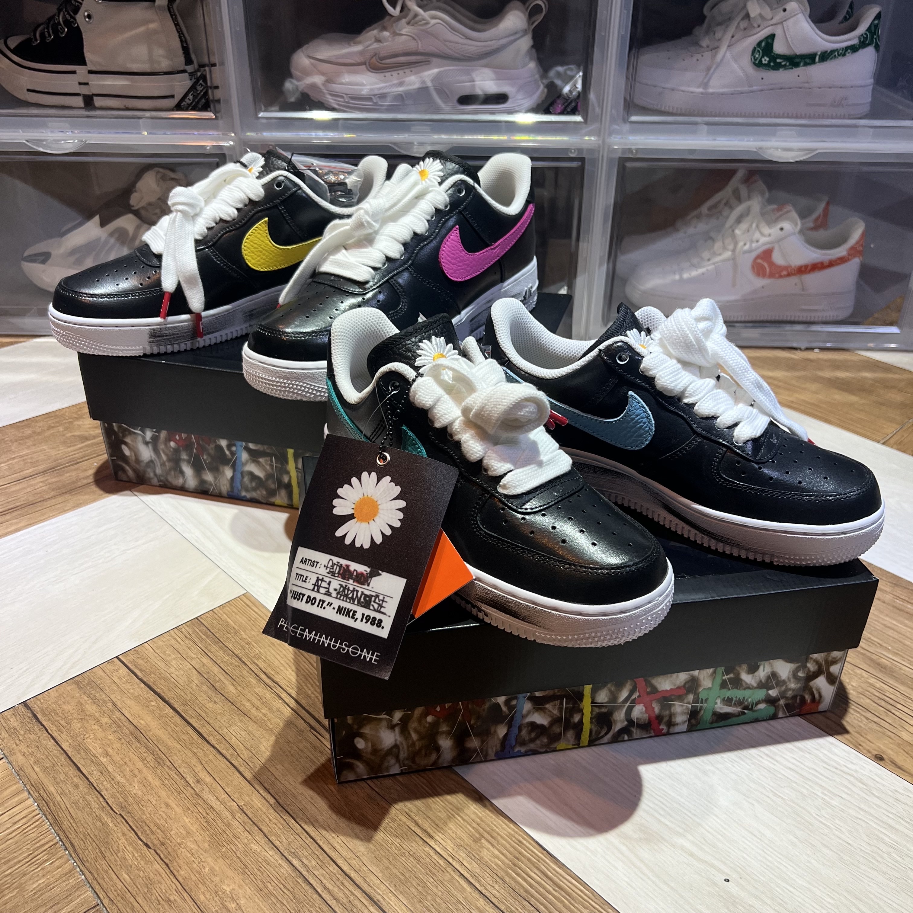 Nike x Peaceminusone Air Force 1 Low Para-Noise 3.0 Black and Multicolor 착용 스타일