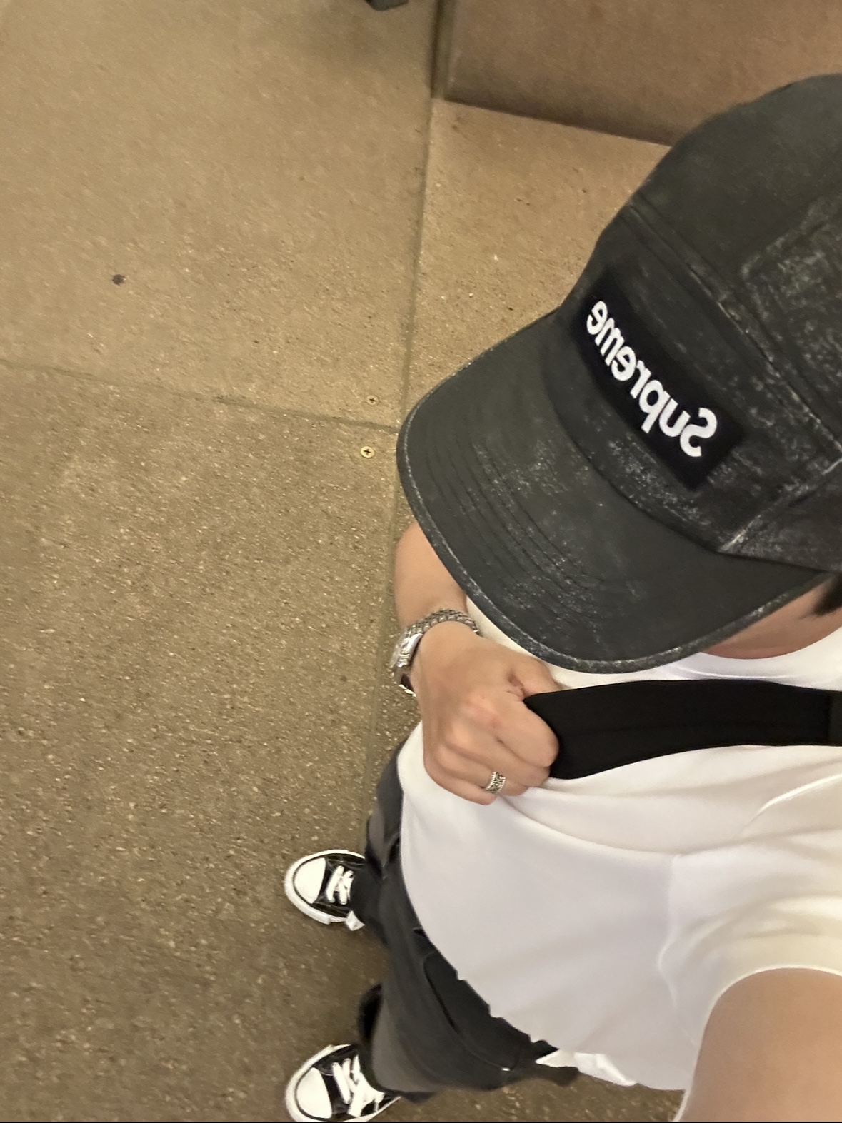 Supreme Coated Cordura Camp Cap Black - 22SS, Maison Mihara Yasuhiro Peterson OG Sole Canvas Low Sneakers Black 착용 스타일