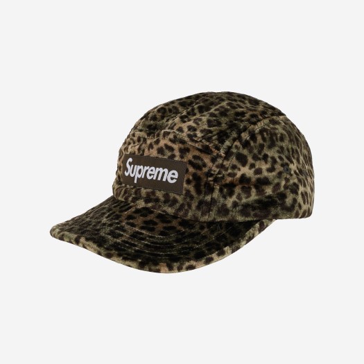 Supreme Leopard Velvet Camp Cap Olive - 24SS