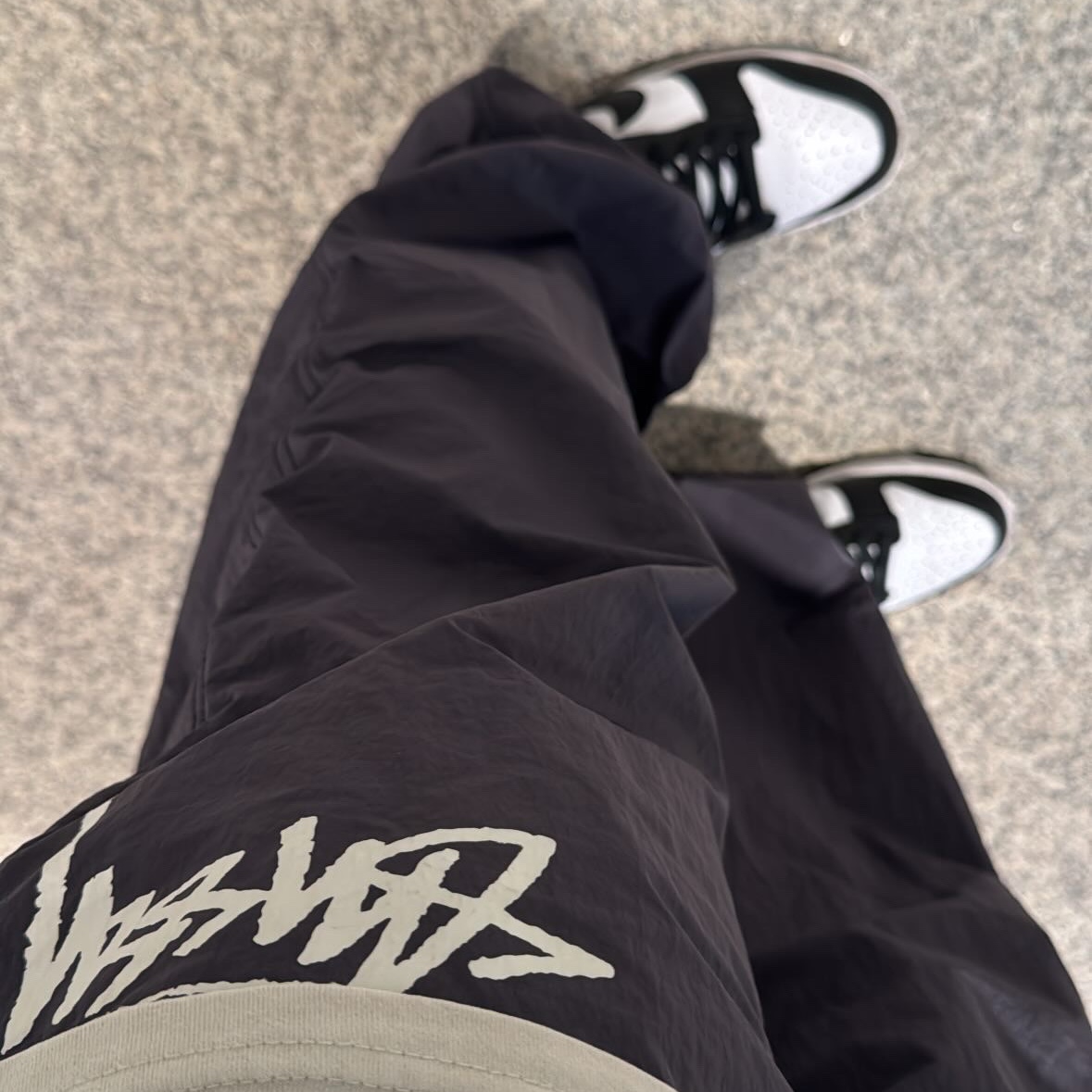 Nike x Stussy Beach Pants Off Noir, Nike Dunk Low Retro Black 착용 스타일