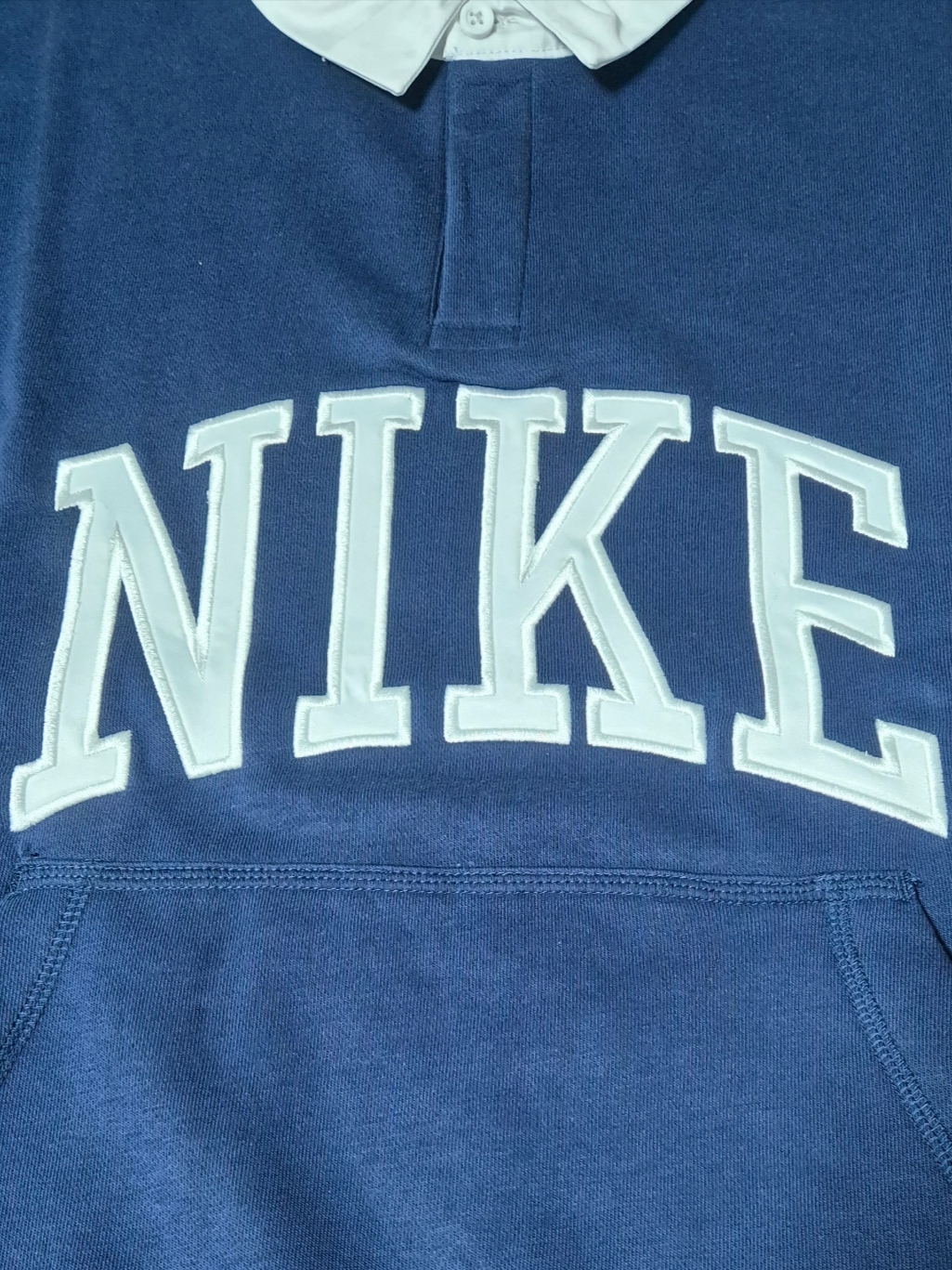 Nike Club Fleece Long Sleeve Fleece Polo Midnight Navy - Asia 착용 스타일 - 3