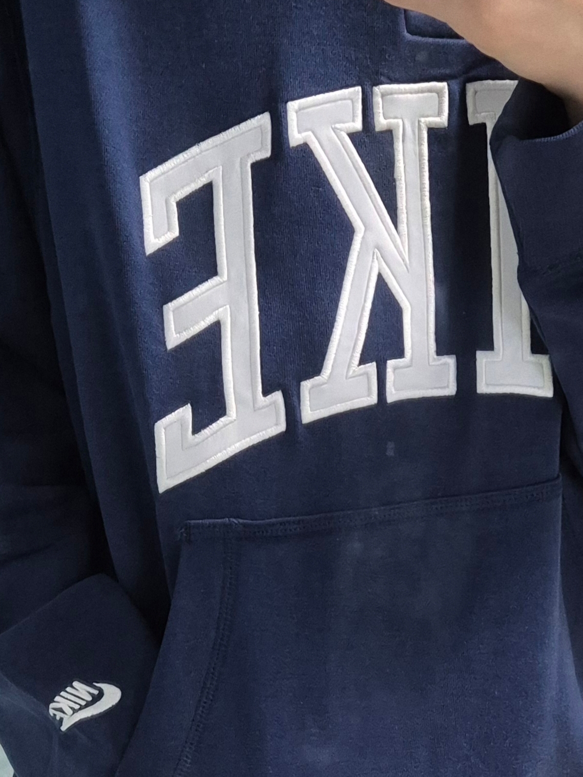Nike Club Fleece Long Sleeve Fleece Polo Midnight Navy - Asia 착용 스타일 - 1