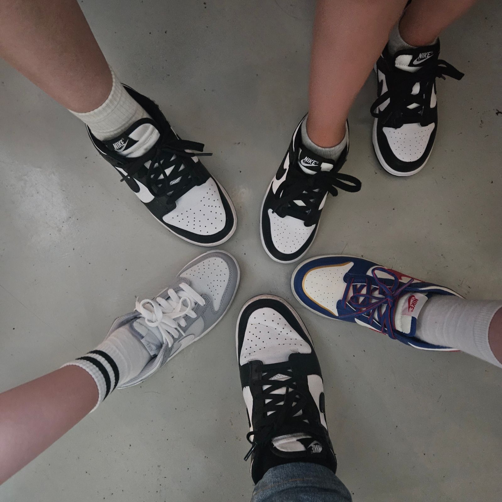 (PS) Nike Dunk Low Wolf Grey, (PS) Nike Dunk Low Game Royal University Red 착용 스타일