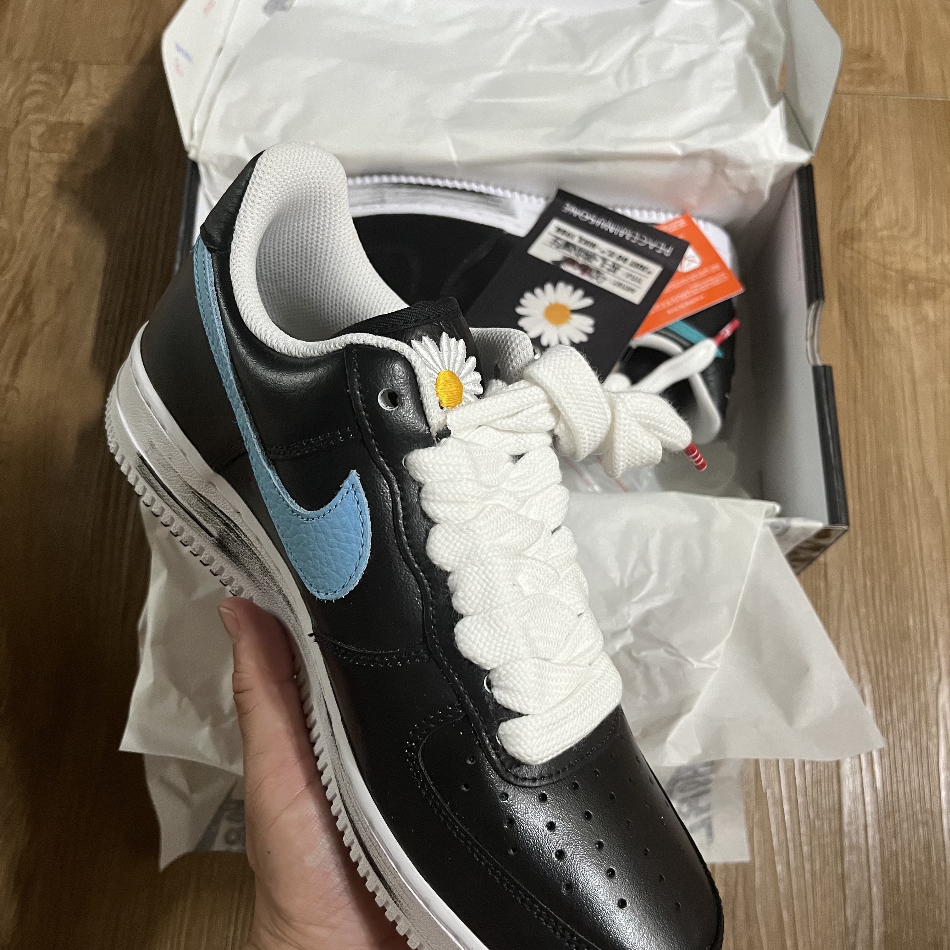Nike x Peaceminusone Air Force 1 Low Para-Noise 3.0 Black and Multicolor 착용 스타일 - 5