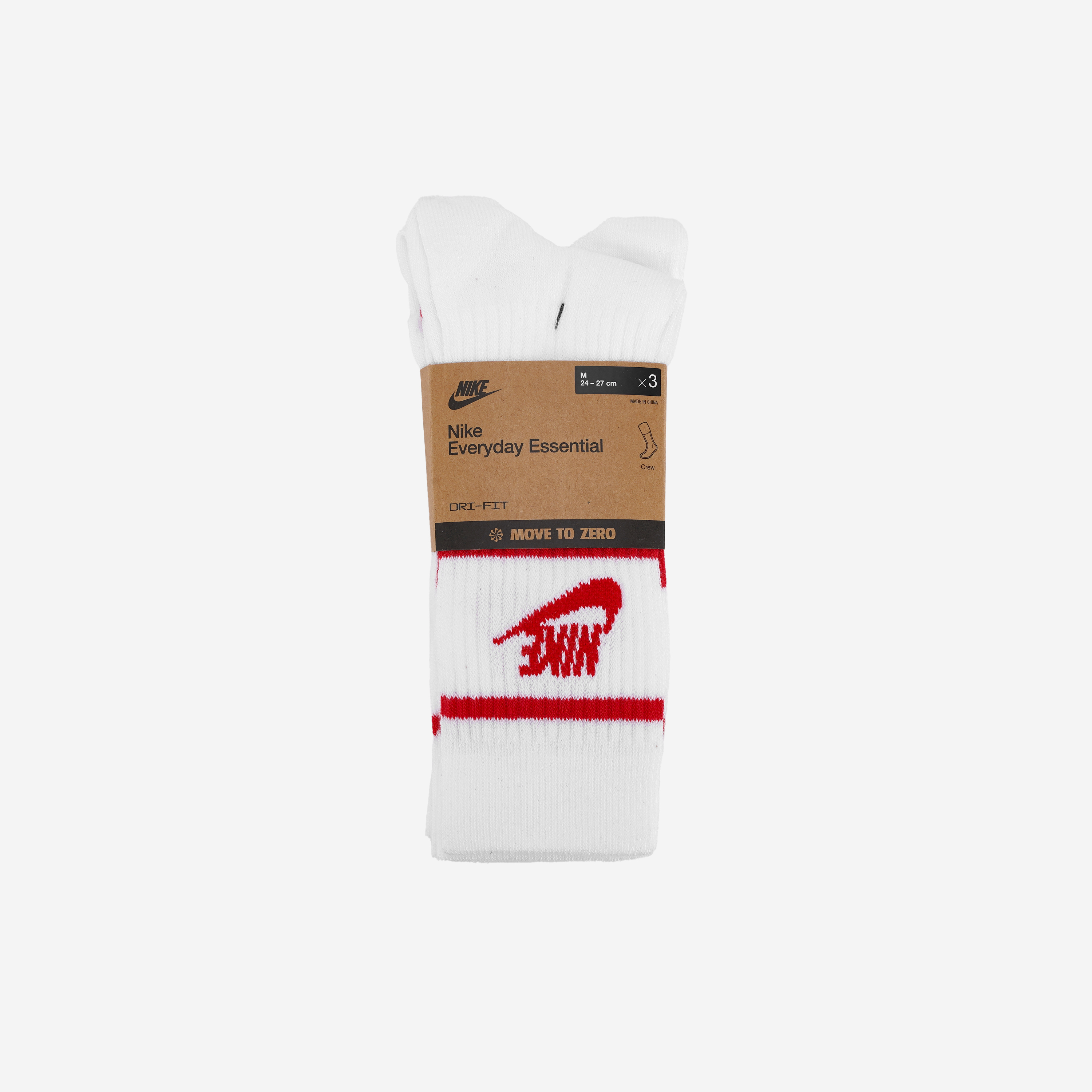 Nike NSW Everyday Essential Crew Socks White University Red (3 Pack/Korean Ver.)