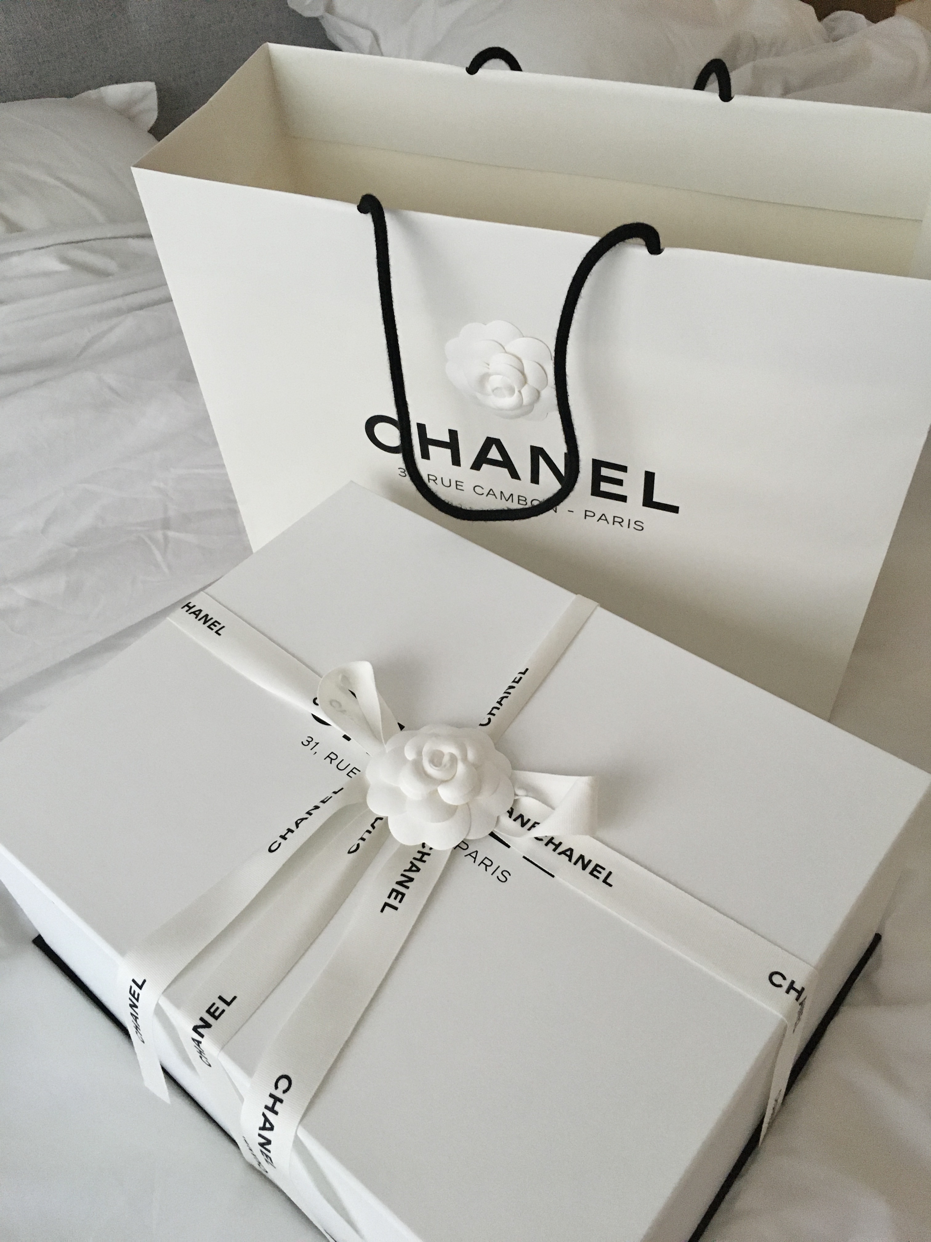 Chanel 22 Small Handbag Shiny Calfskin & Silver Black, Stussy Stock Paris T-Shirt White 착용 스타일 - 3