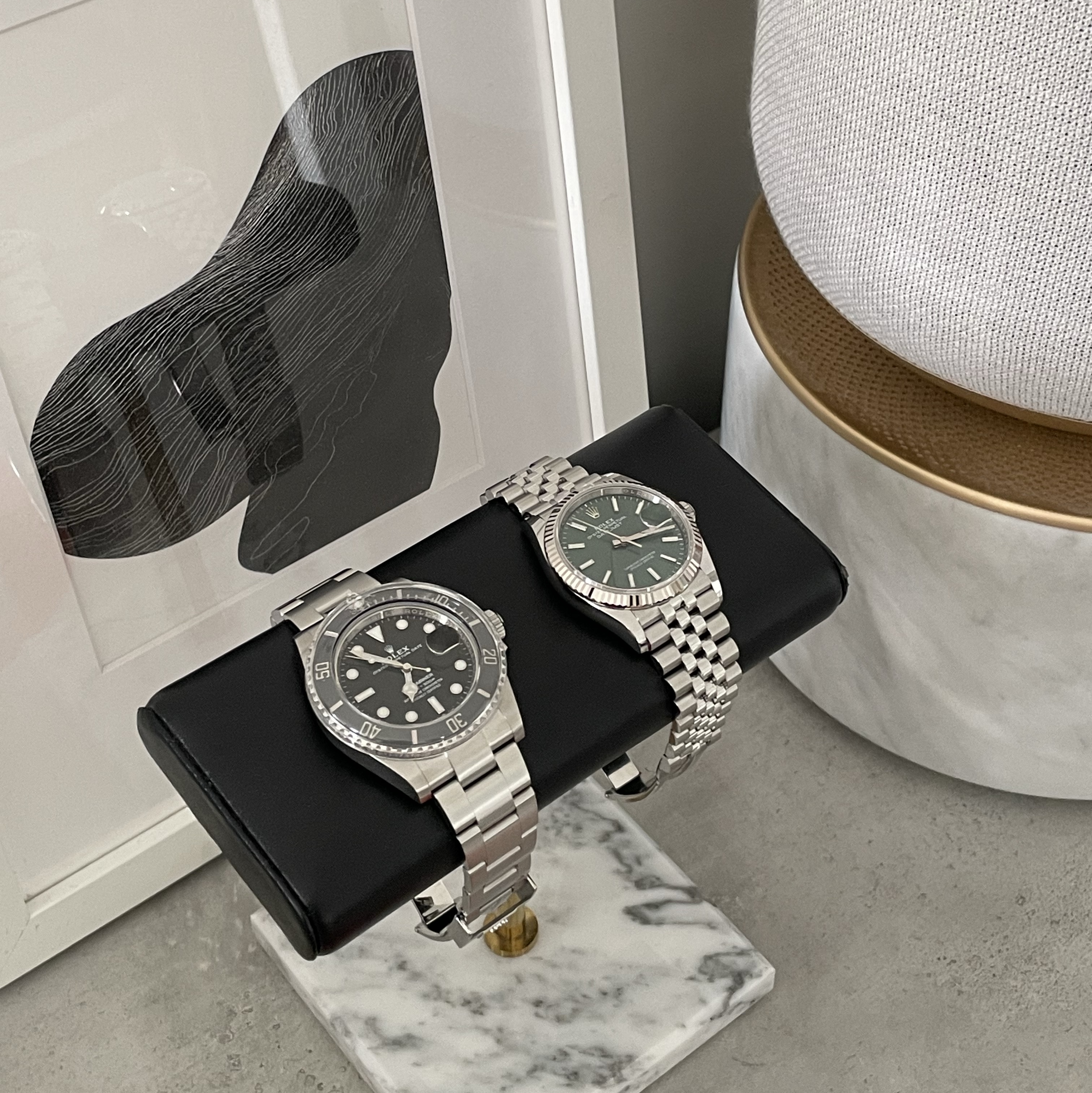 Rolex Submariner Date 41mm 126610LN Black Oyster, Rolex Datejust 36mm 126234 Mint Green Jubilee 착용 스타일 - 4