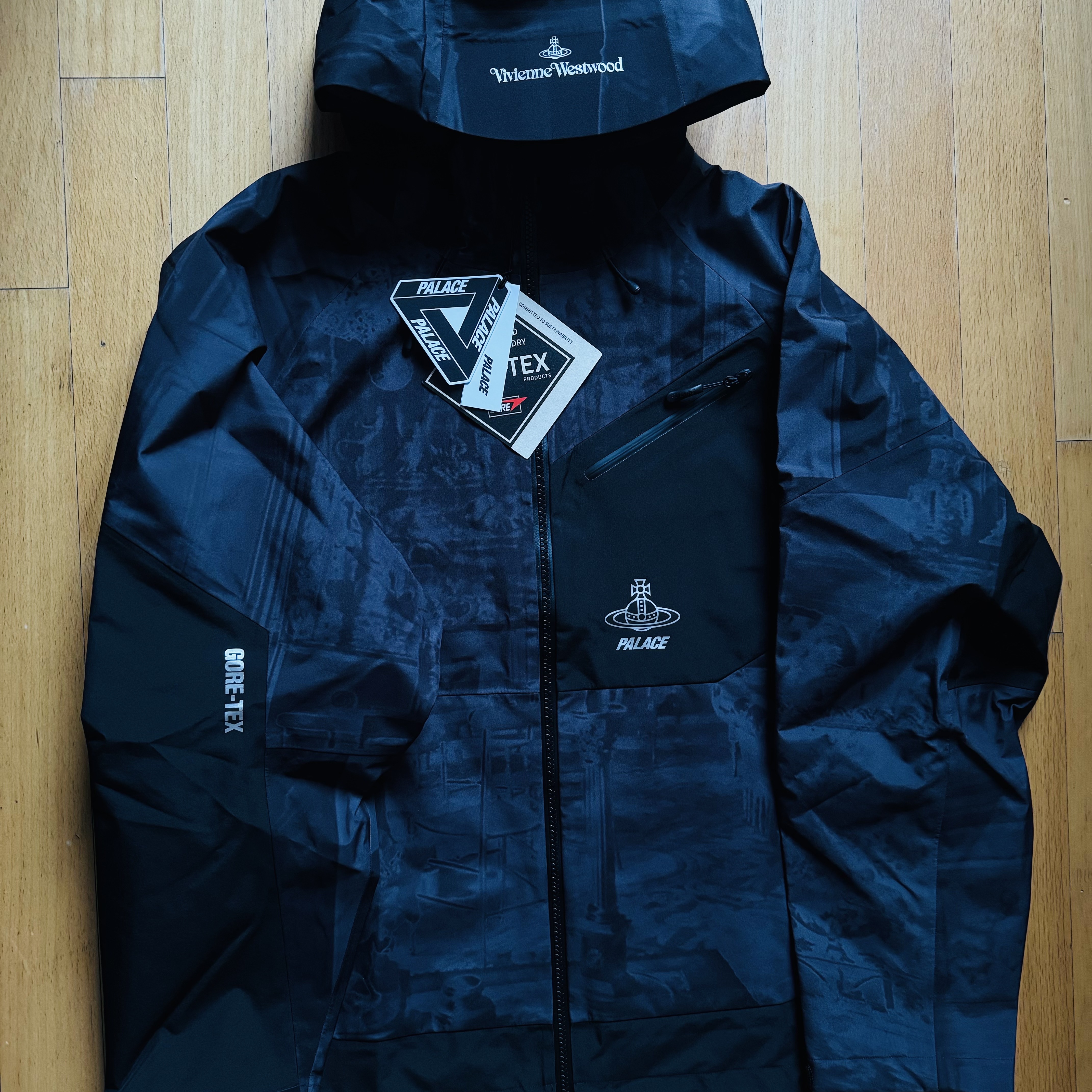 Palace x Vivienne Westwood Gore-Tex Jacket Mono Print - 24FW 착용 스타일 - 1
