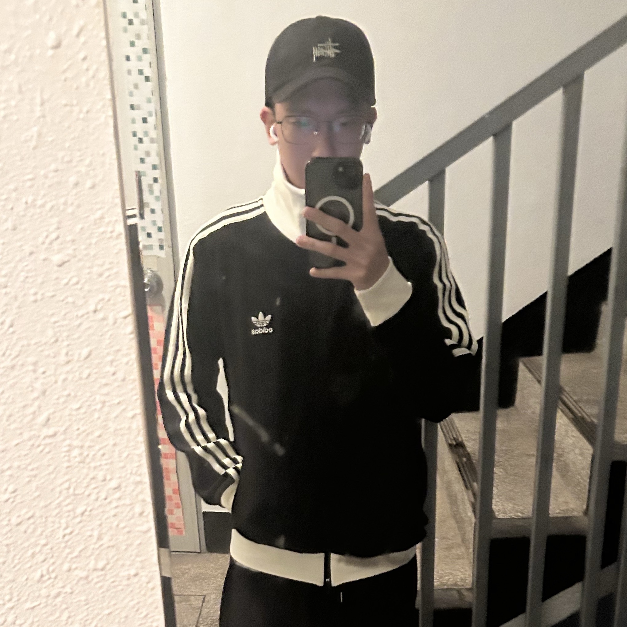 Adidas Waffle Beckenbauer Track Top Black - KR Sizing 착용 스타일