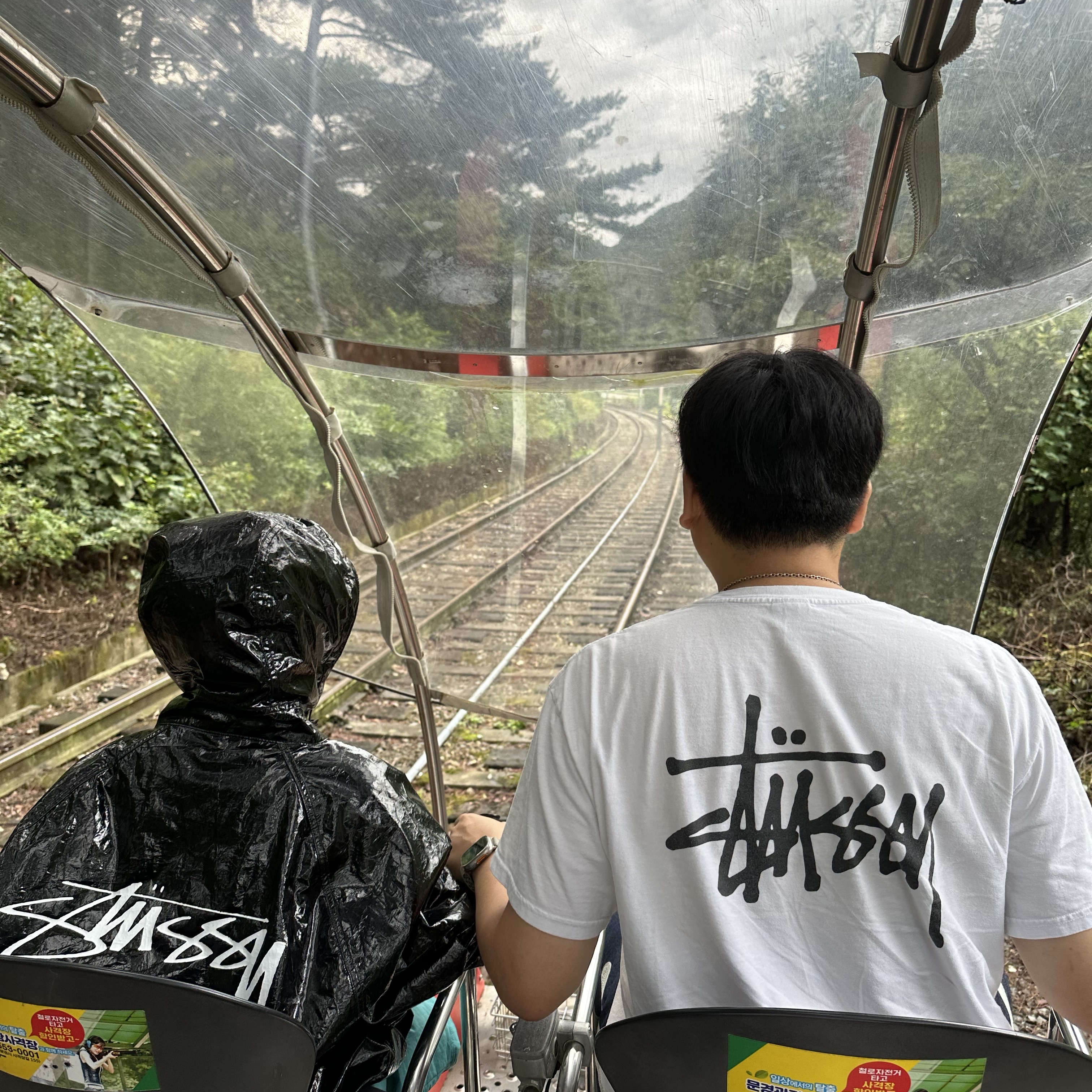 Stussy Beach Shell Coated Ripstop Black 착용 스타일 - 2
