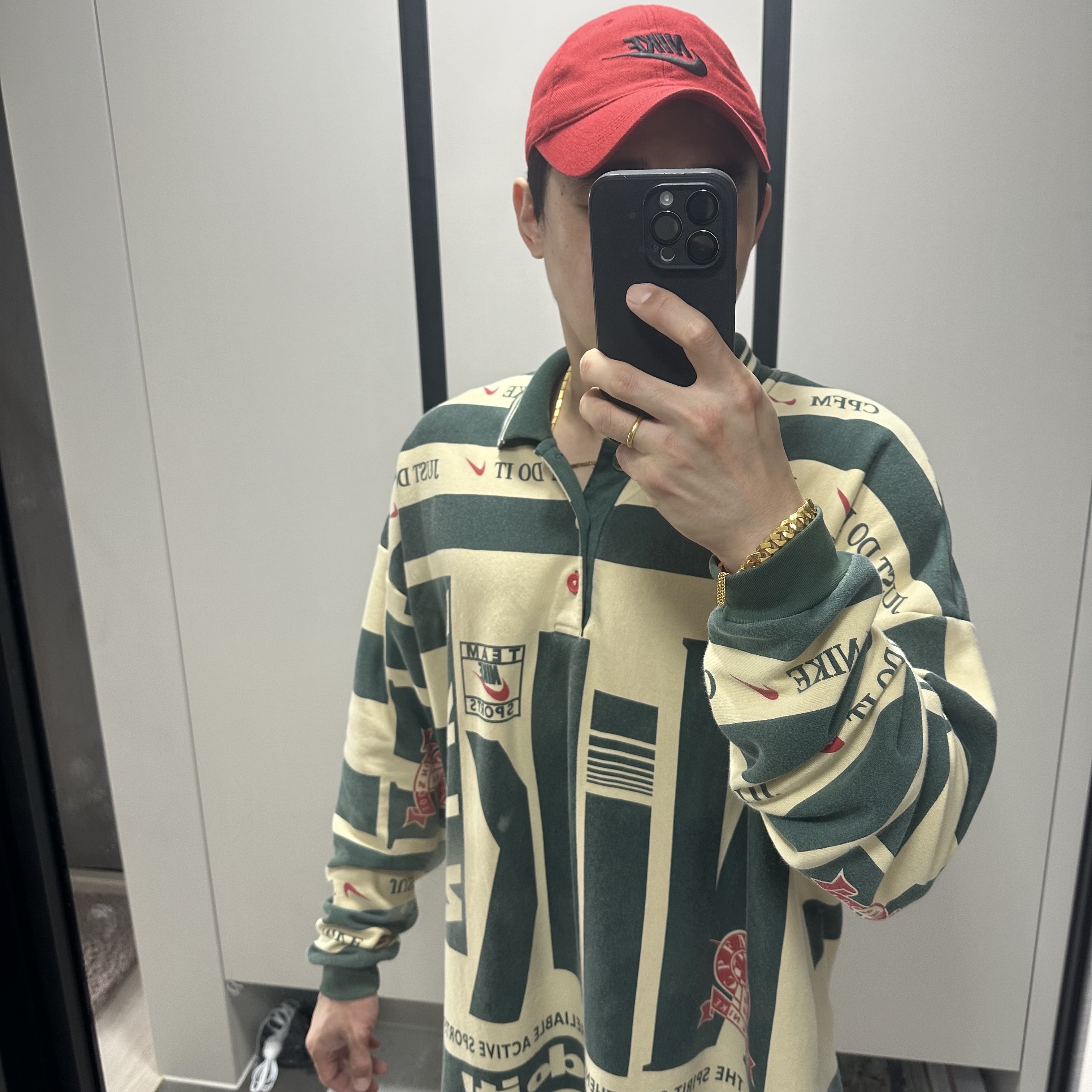 Nike x Cactus Plant Flea Market Long Sleeve Polo Natural - Asia 착용 스타일