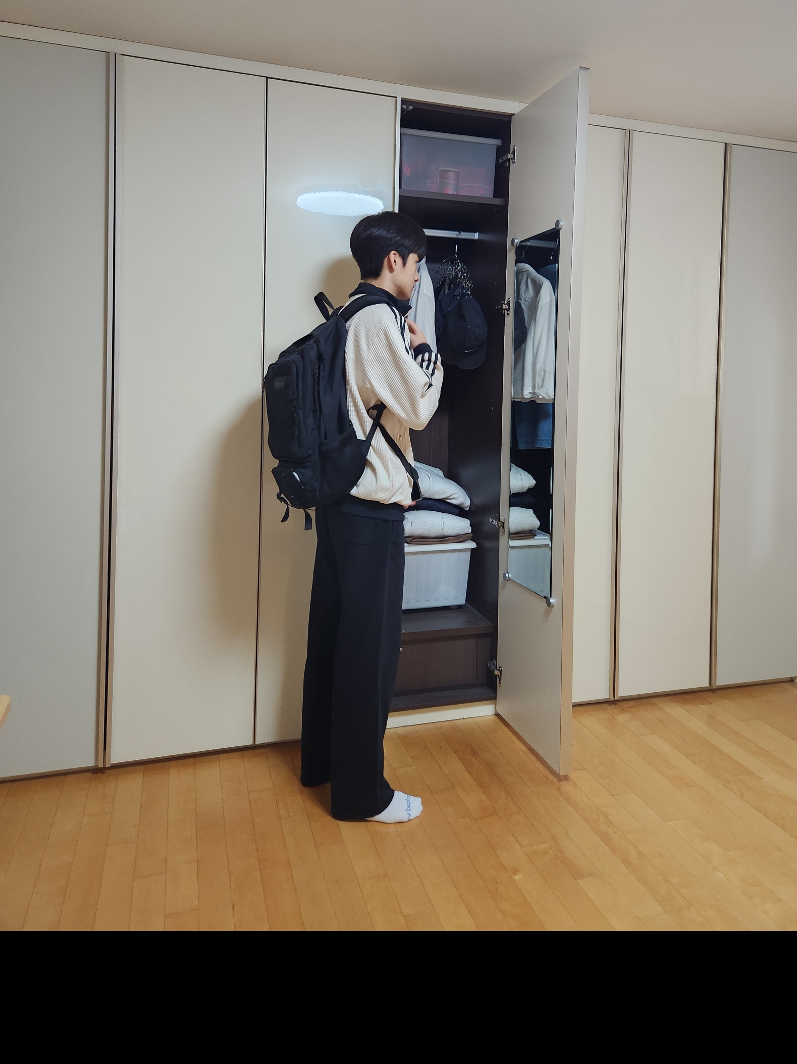 Adidas Waffle Beckenbauer Track Top Wonder White - KR Sizing 착용 스타일 - 1