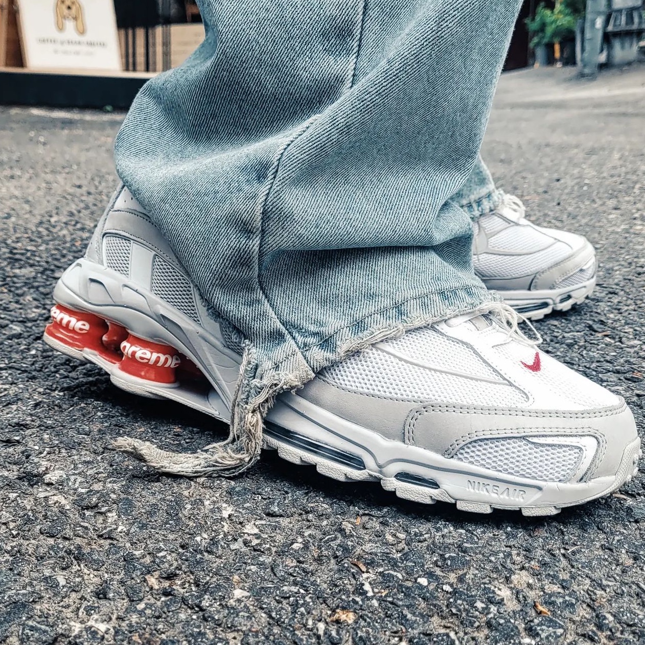 Nike x Supreme Shox Ride 2 SP White, Nike x Supreme Shox Ride 2 SP Red 착용 스타일 - 8