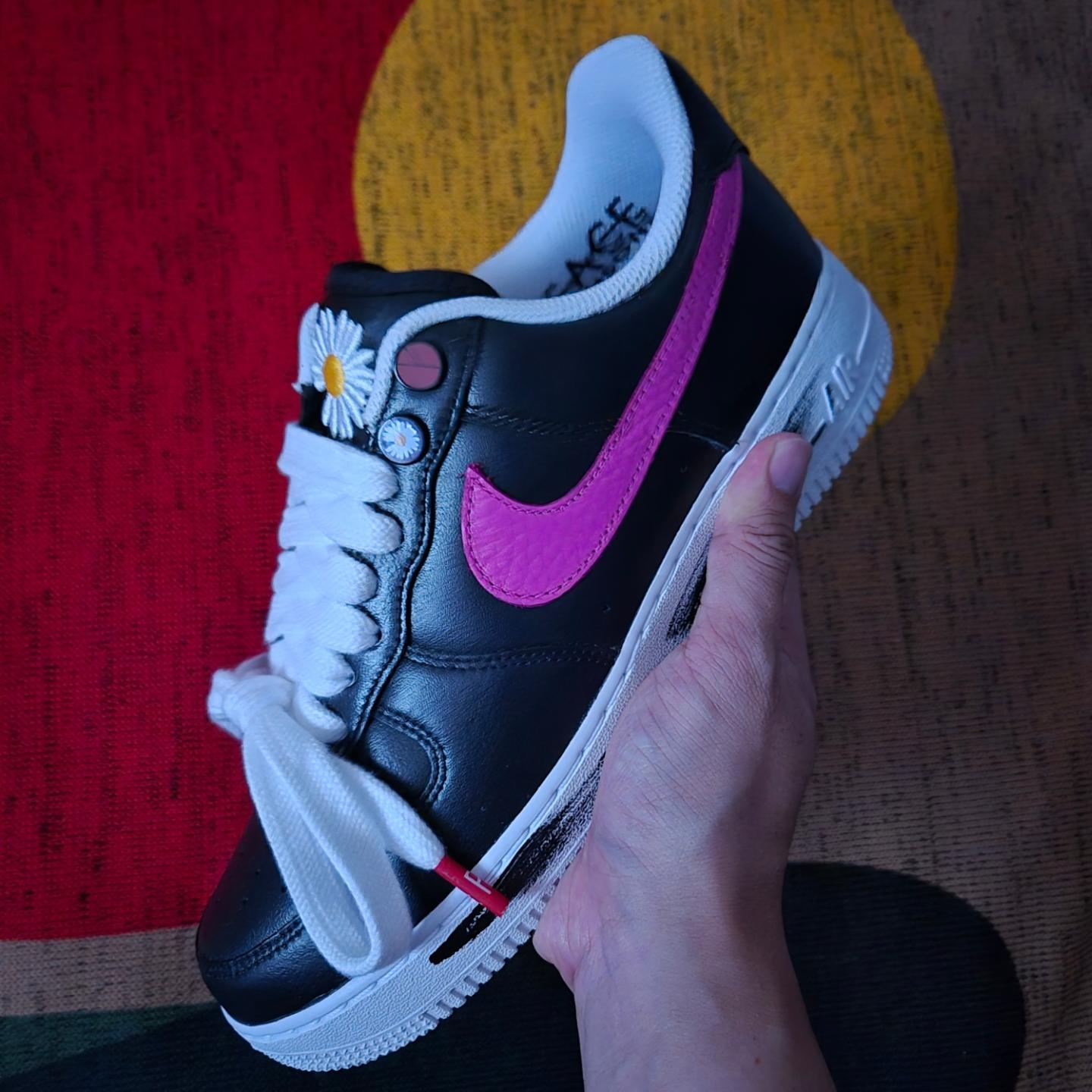 Nike x Peaceminusone Air Force 1 Low Para-Noise 3.0 Black and Multicolor 착용 스타일 - 3