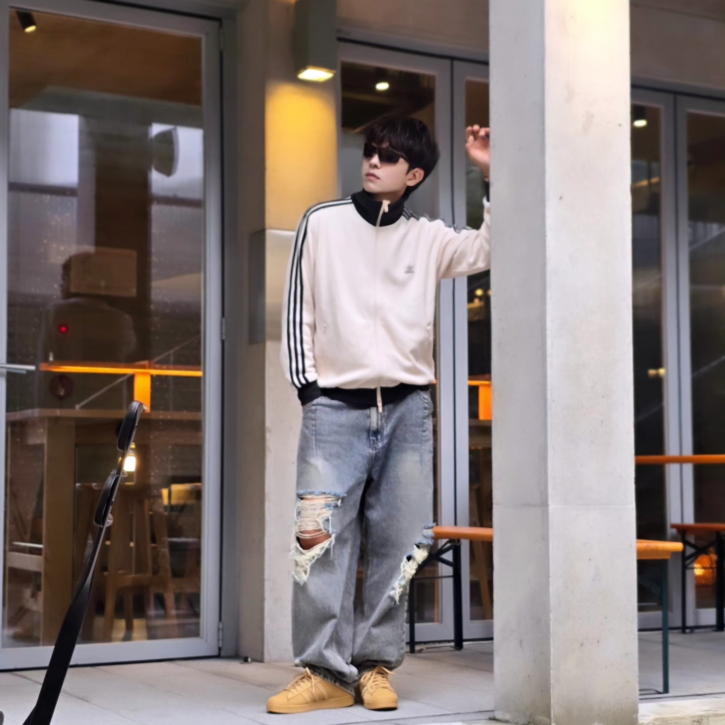 Adidas Waffle Beckenbauer Track Top Wonder White - KR Sizing, Samsung Galaxy Watch6 44mm LTE Silver (Korean Ver.) 착용 스타일 - 8