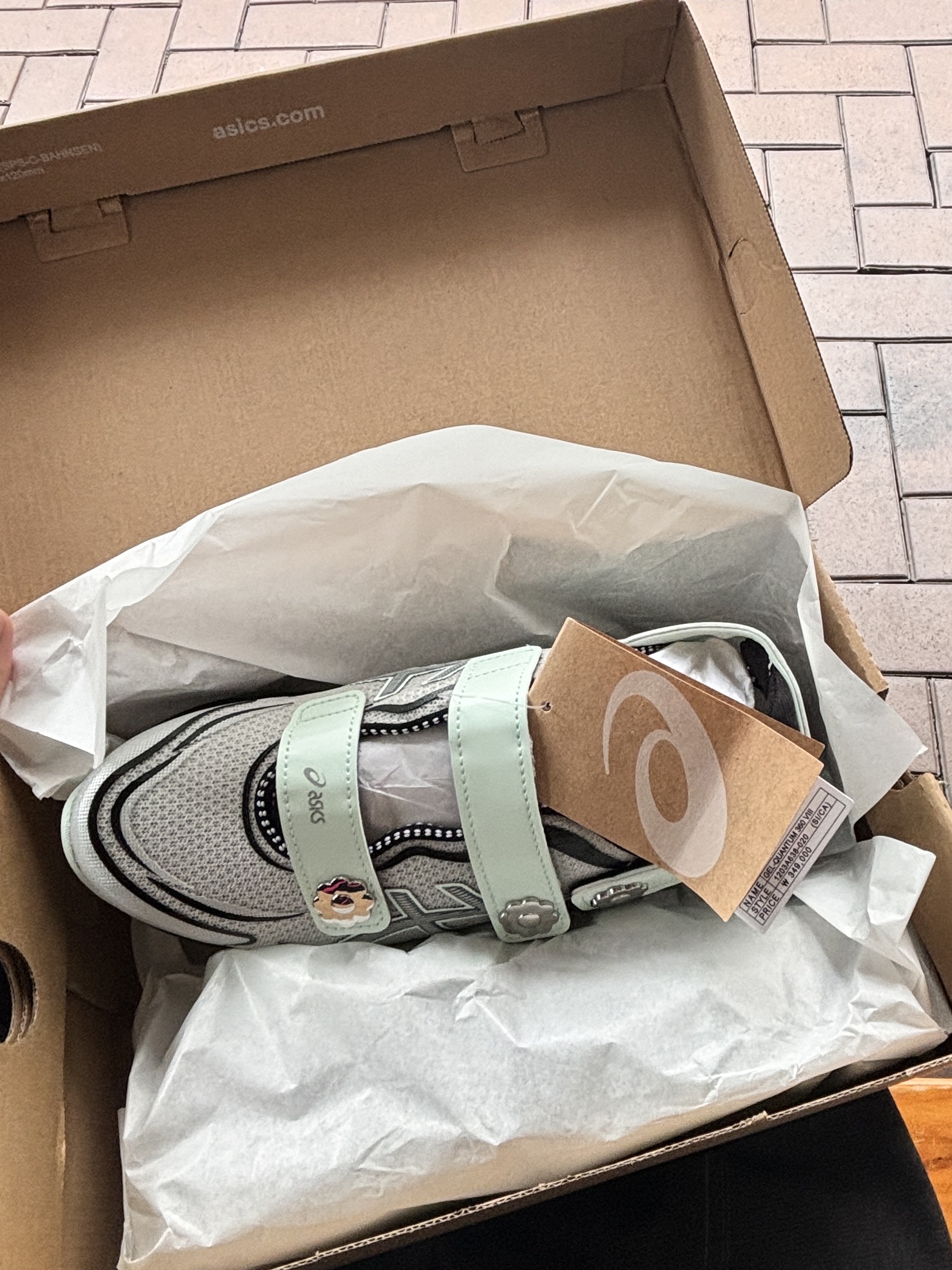 Asics x Cecilie Bahnsen Gel-Quantum 360 VIII Silver Mint 착용 스타일