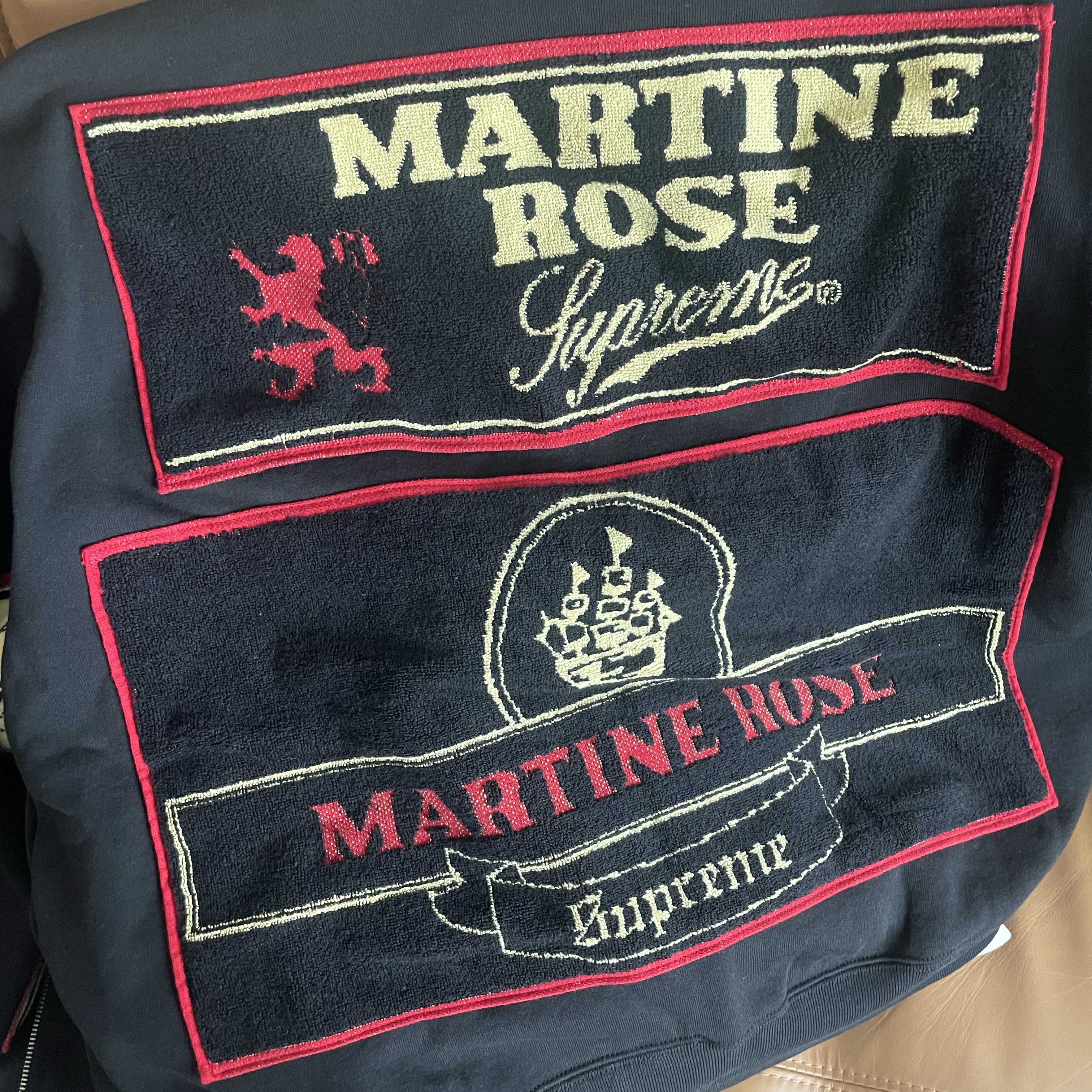 Supreme x Martine Rose Towel Zip Up Hooded Sweatshirt Black - 24FW 착용 스타일 - 1