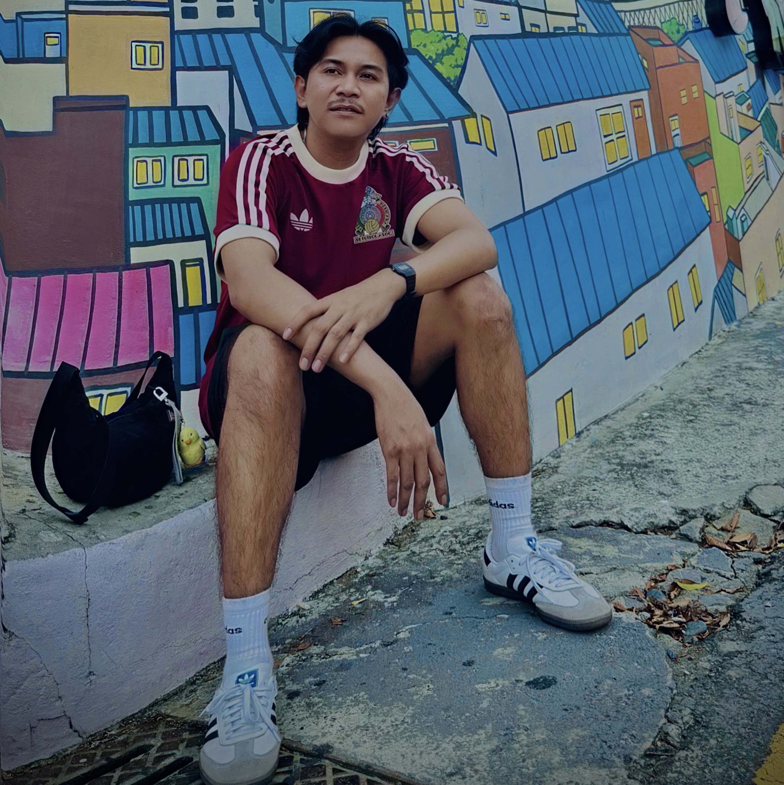 Adidas Samba OG Cloud White, Adidas Mexico Adicolor 3S T-Shirt Noble Maroon - KR Sizing 착용 스타일