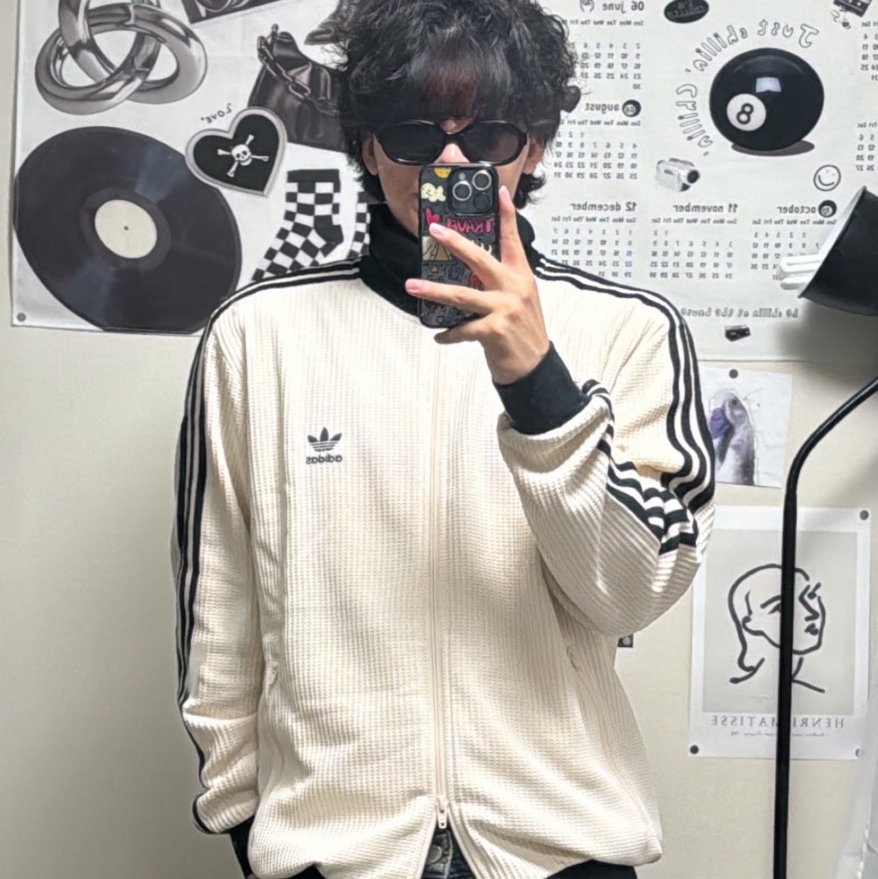 Adidas Waffle Beckenbauer Track Top Wonder White - KR Sizing 착용 스타일