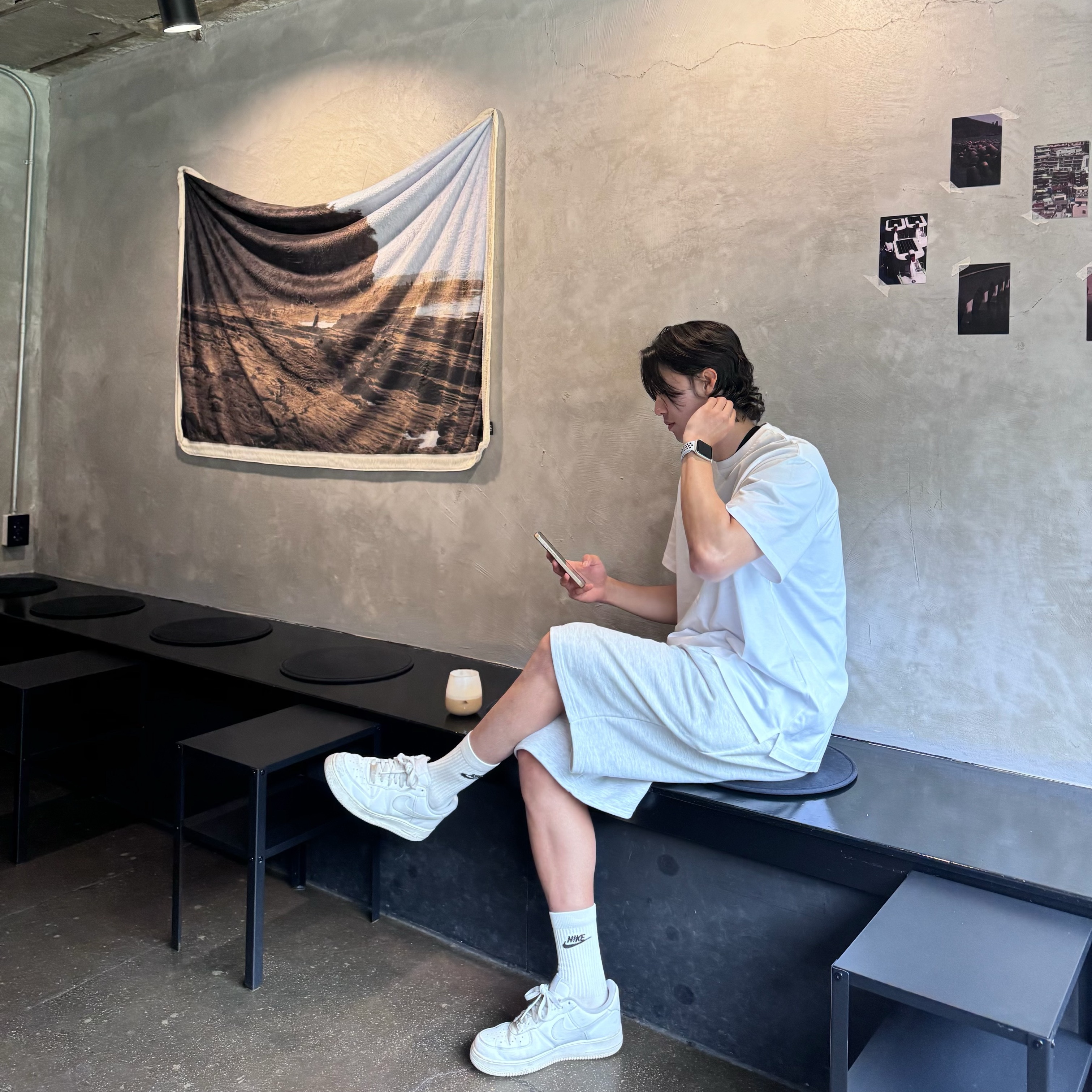 Wooyoungmi Cotton Back Logo T-Shirt White - 24FW, Nike Air Force 1 '07 Low White 착용 스타일 - 1
