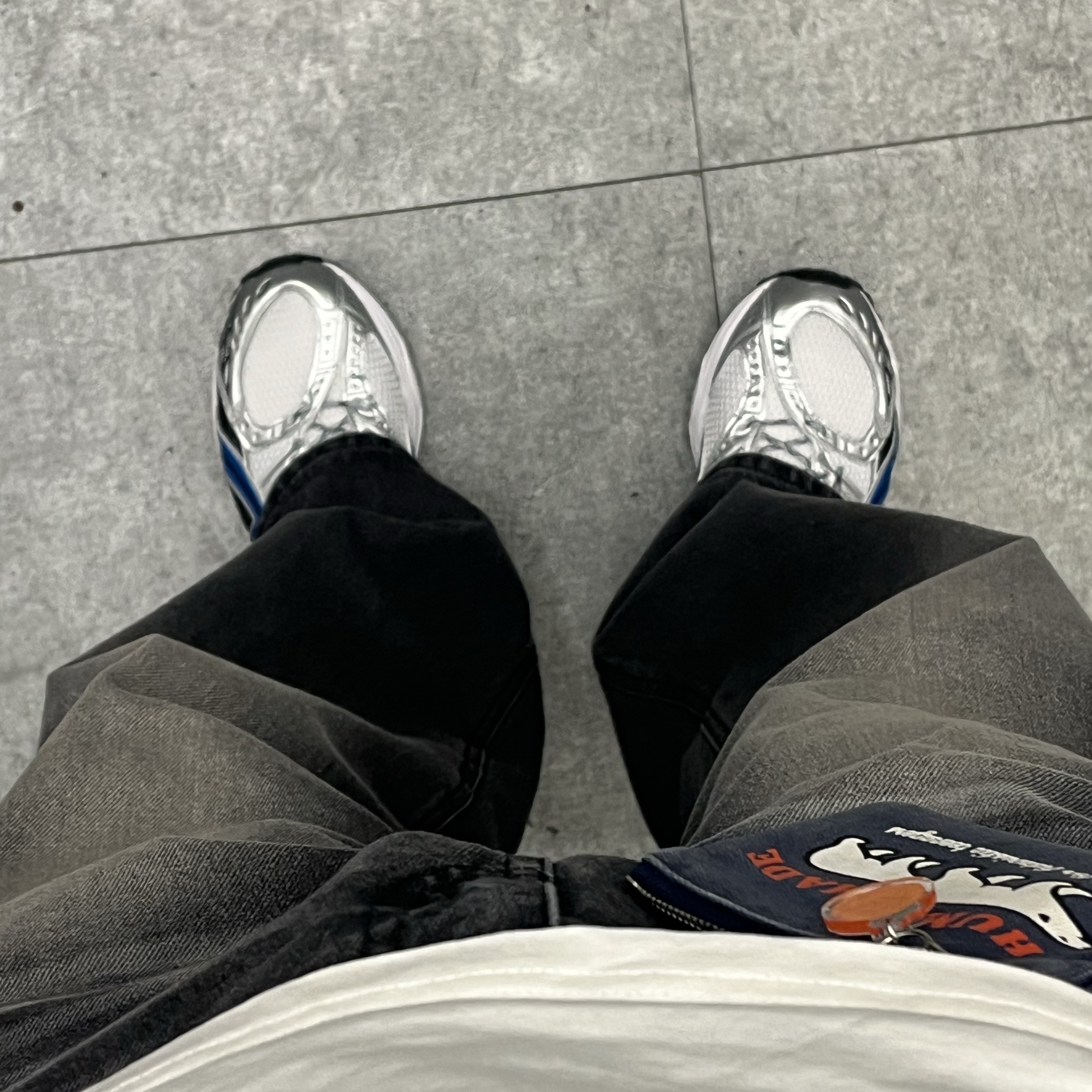 Asics Gel-Nimbus 10.1 White Directoire Blue, Human Made Card Case Navy 착용 스타일 - 2