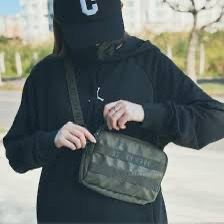 Human Made Military Pouch Small Olive Drab 착용 스타일