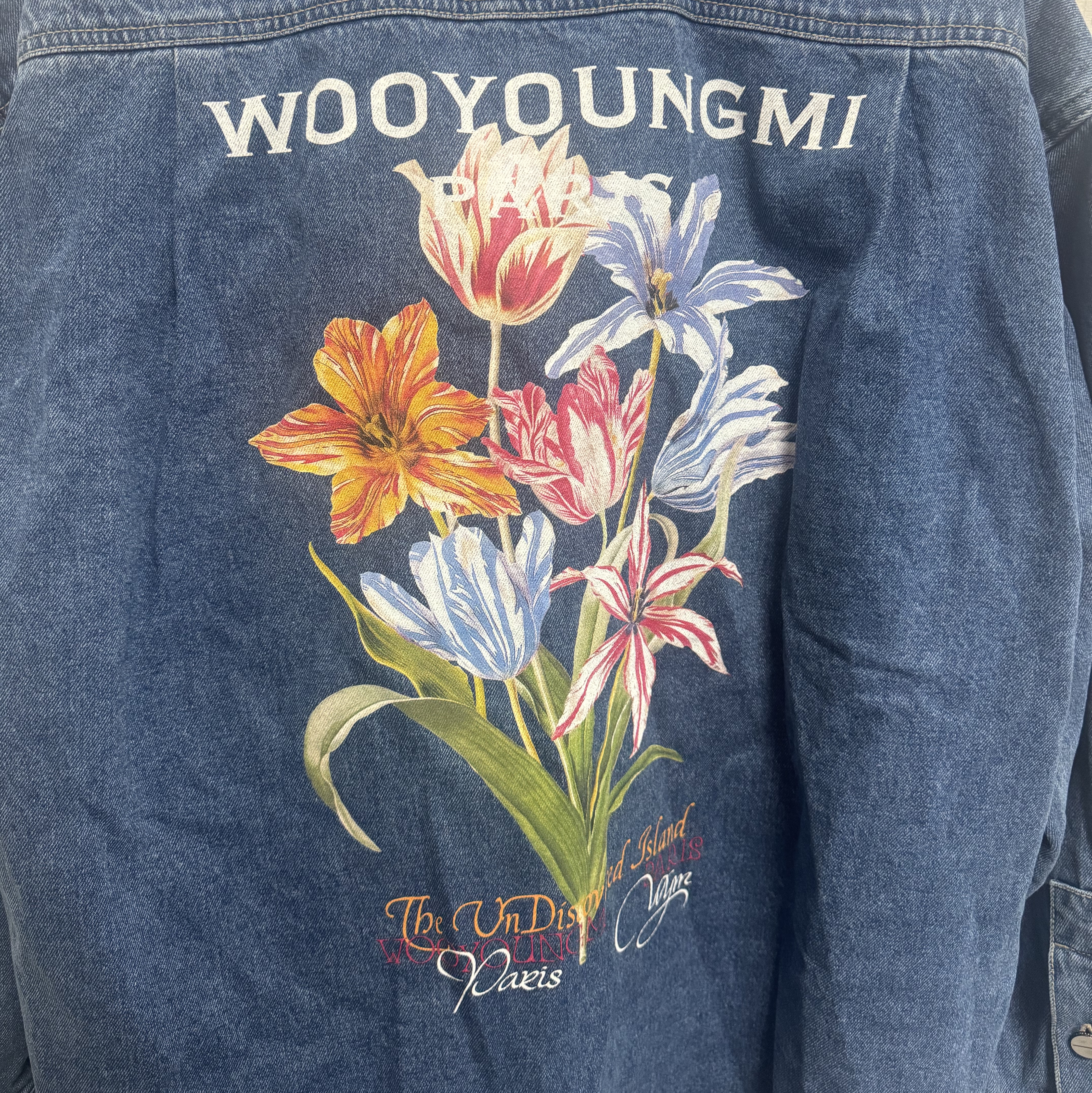 Wooyoungmi Flower Print Denim Shirt Blue - 24SS 착용 스타일