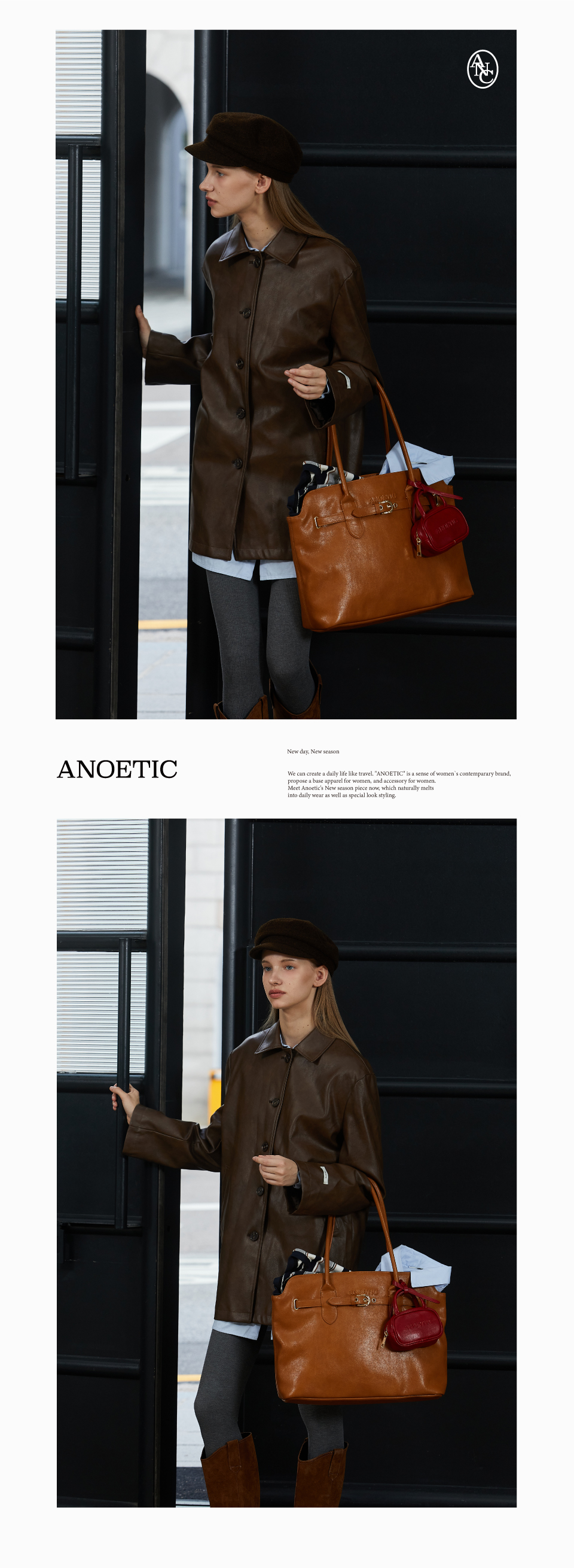 ANOETIC クラシック ベルト ショッパー バッグ ANOETIC クラシック ベルト ショッパー バッグ