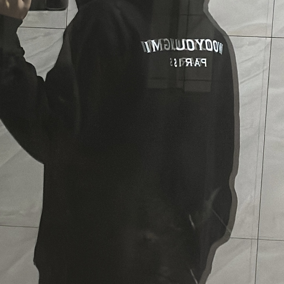 Wooyoungmi Back Logo Hooded Zip-Up Black - 24SS 착용 스타일 - 2