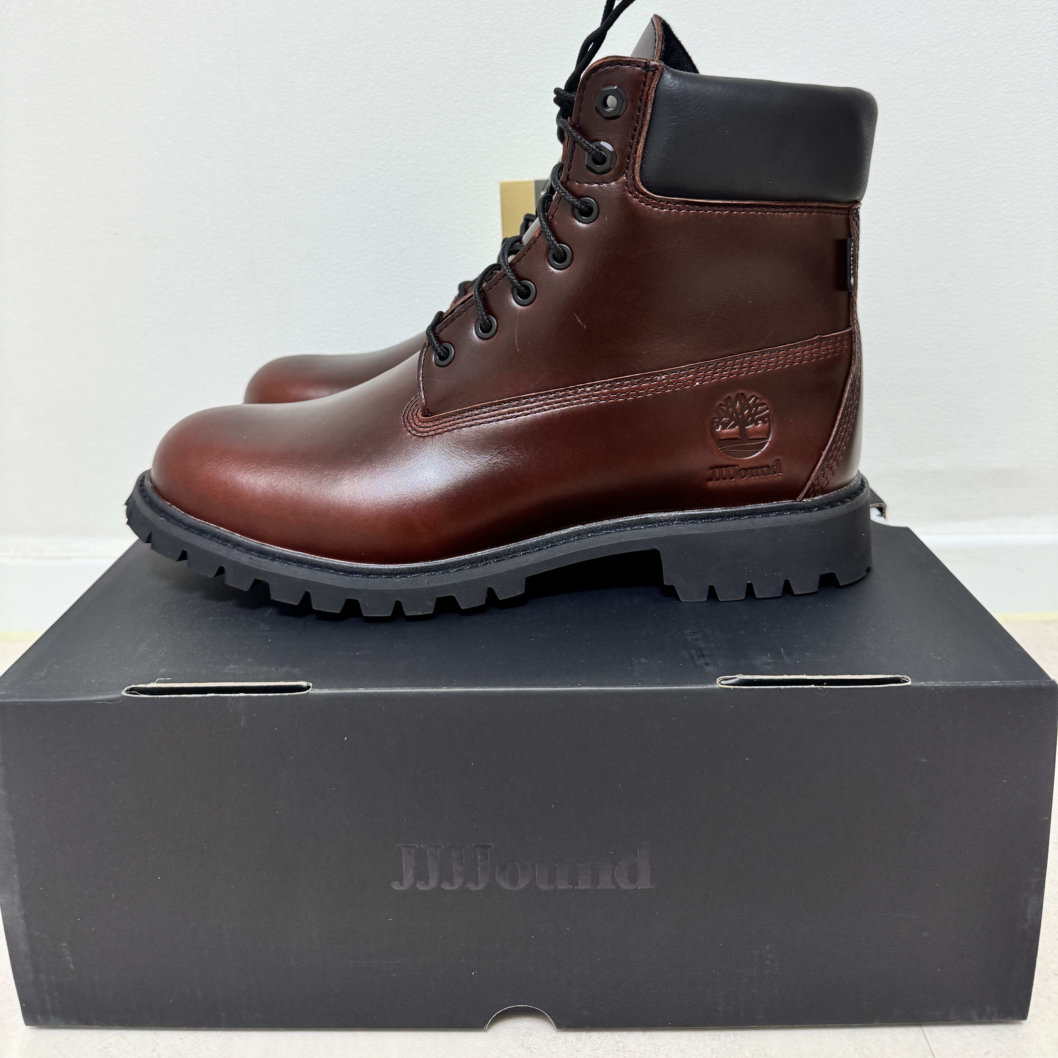 Timberland x JJJJound Premium 6 Inch Waterproof Boot Brown - Wide 착용 스타일 - 3