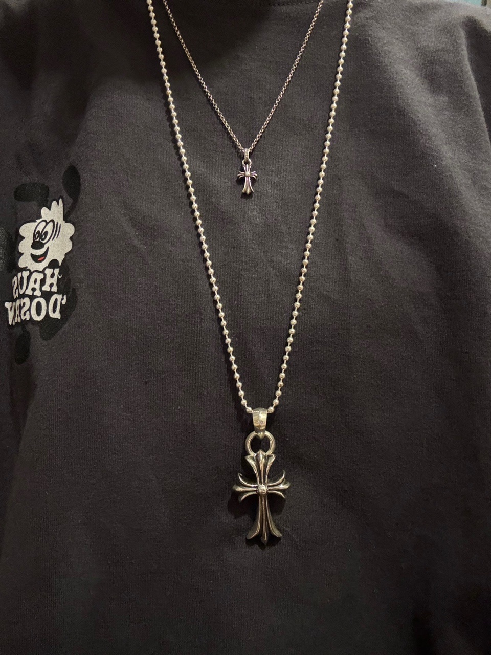 Hansroom Chrome Hearts Tiny CH cross Charm, Sanrio Hello Kitty Hula Kiss 4" Hawaii Series Plush 착용 스타일 - 5
