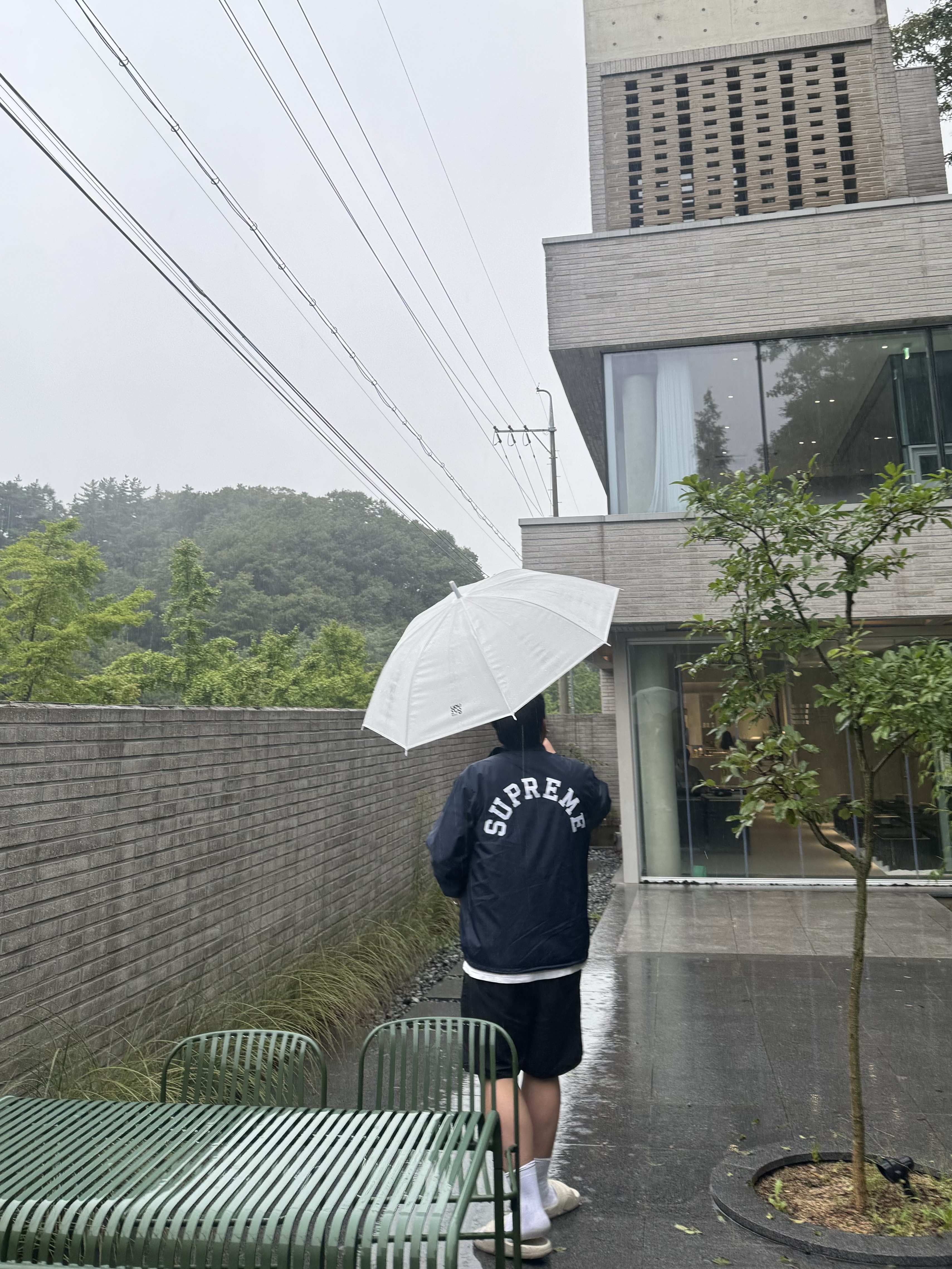 Supreme x Champion Coaches Jacket Navy - 24SS 착용 스타일