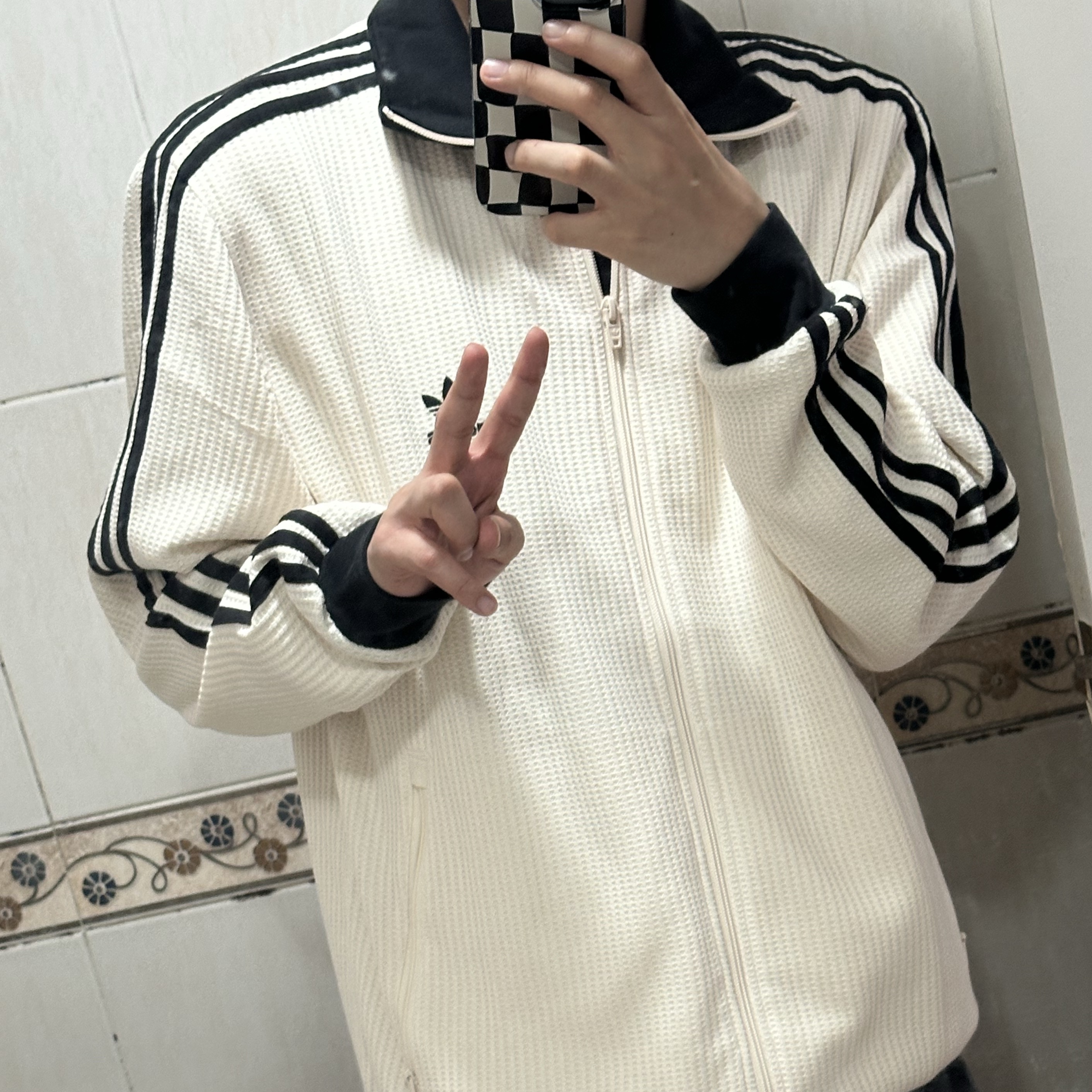 Adidas Waffle Beckenbauer Track Top Wonder White - KR Sizing 착용 스타일