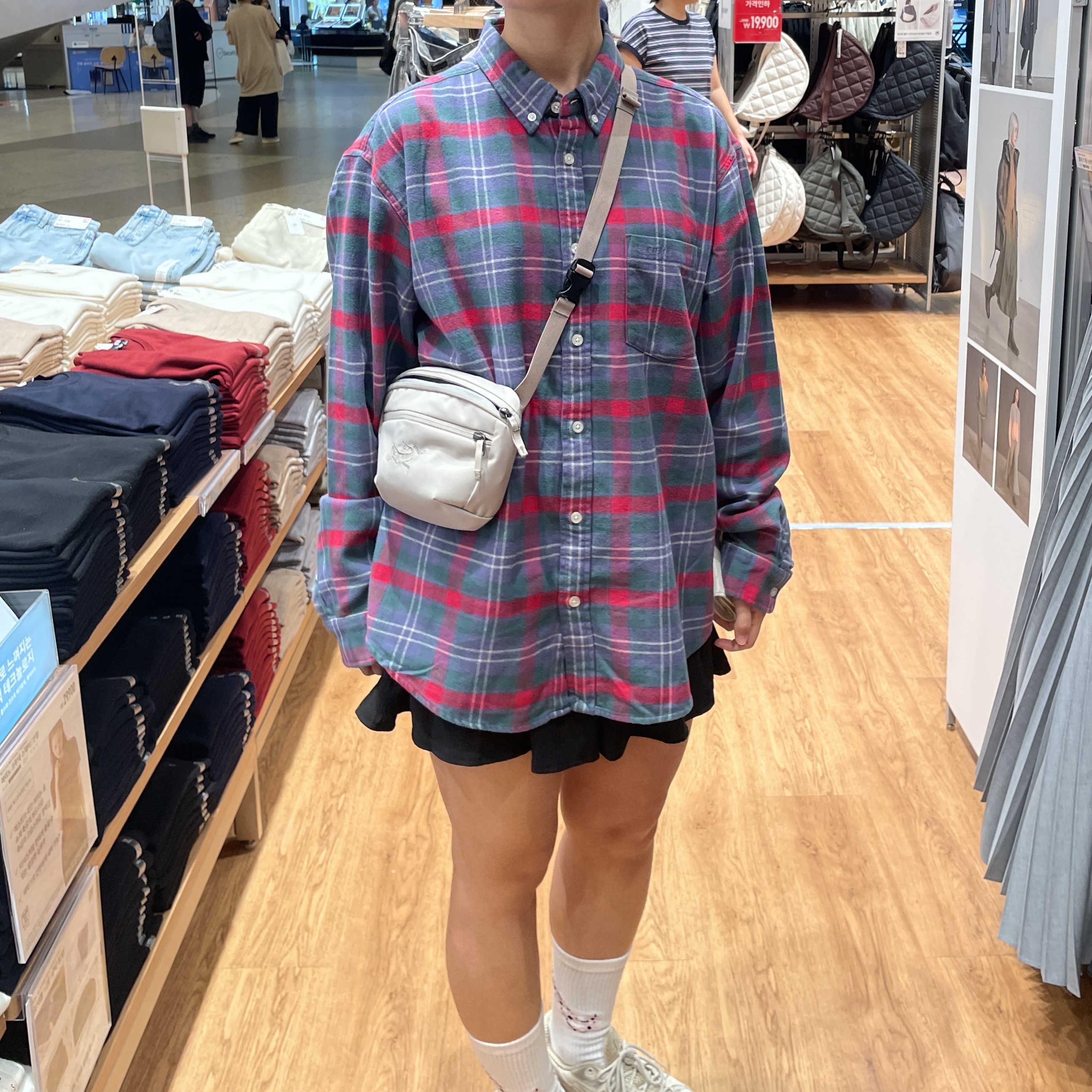 Supreme Plaid Flannel Shirt Slate - 24SS, Arc'teryx Mantis 1 Waistpack Rune 착용 스타일 - 1