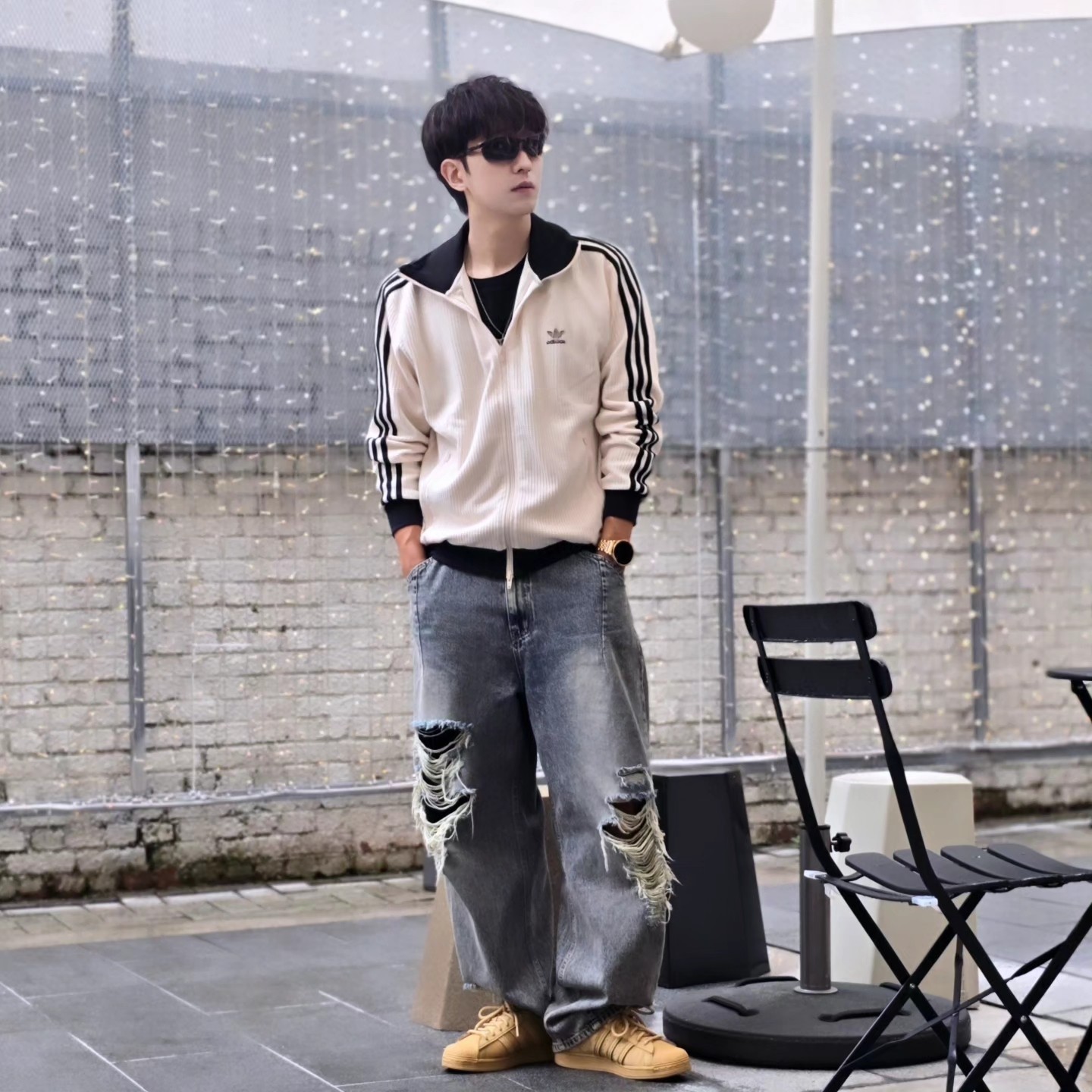 Adidas Waffle Beckenbauer Track Top Wonder White - KR Sizing, Samsung Galaxy Watch6 44mm LTE Silver (Korean Ver.) 착용 스타일 - 9