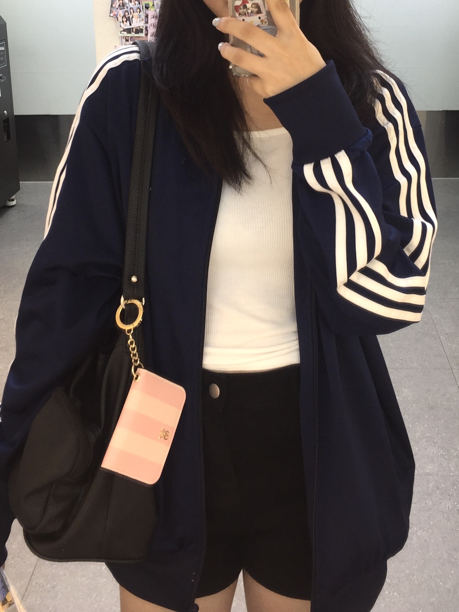 Adidas Adicolor Classic Firebird Track Top Night Indigo - KR Sizing 착용 스타일