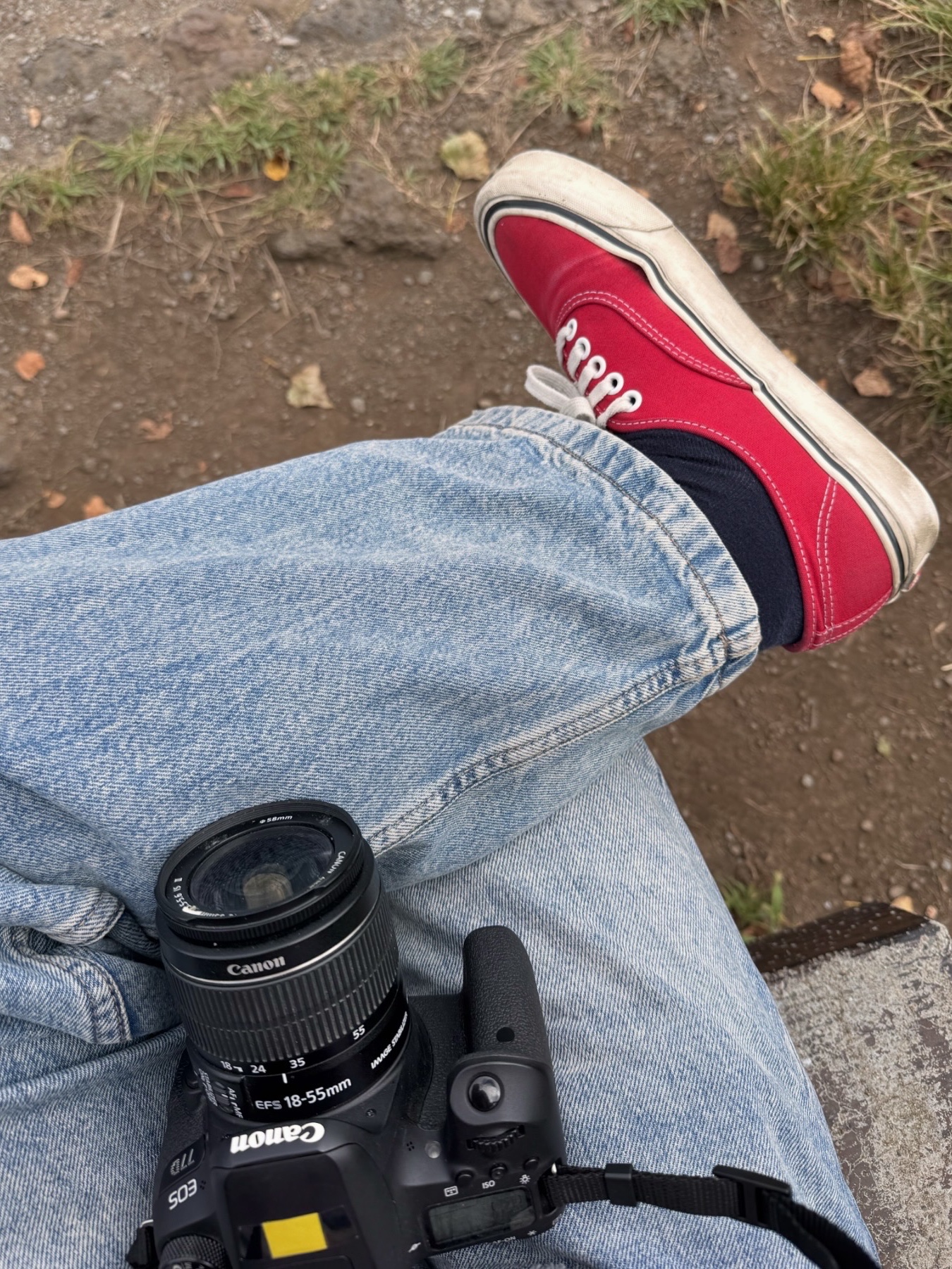 Vans Authentic 44 DX Anaheim Factory Racing Red, Casio LTP-V007D-7B 착용 스타일 - 4
