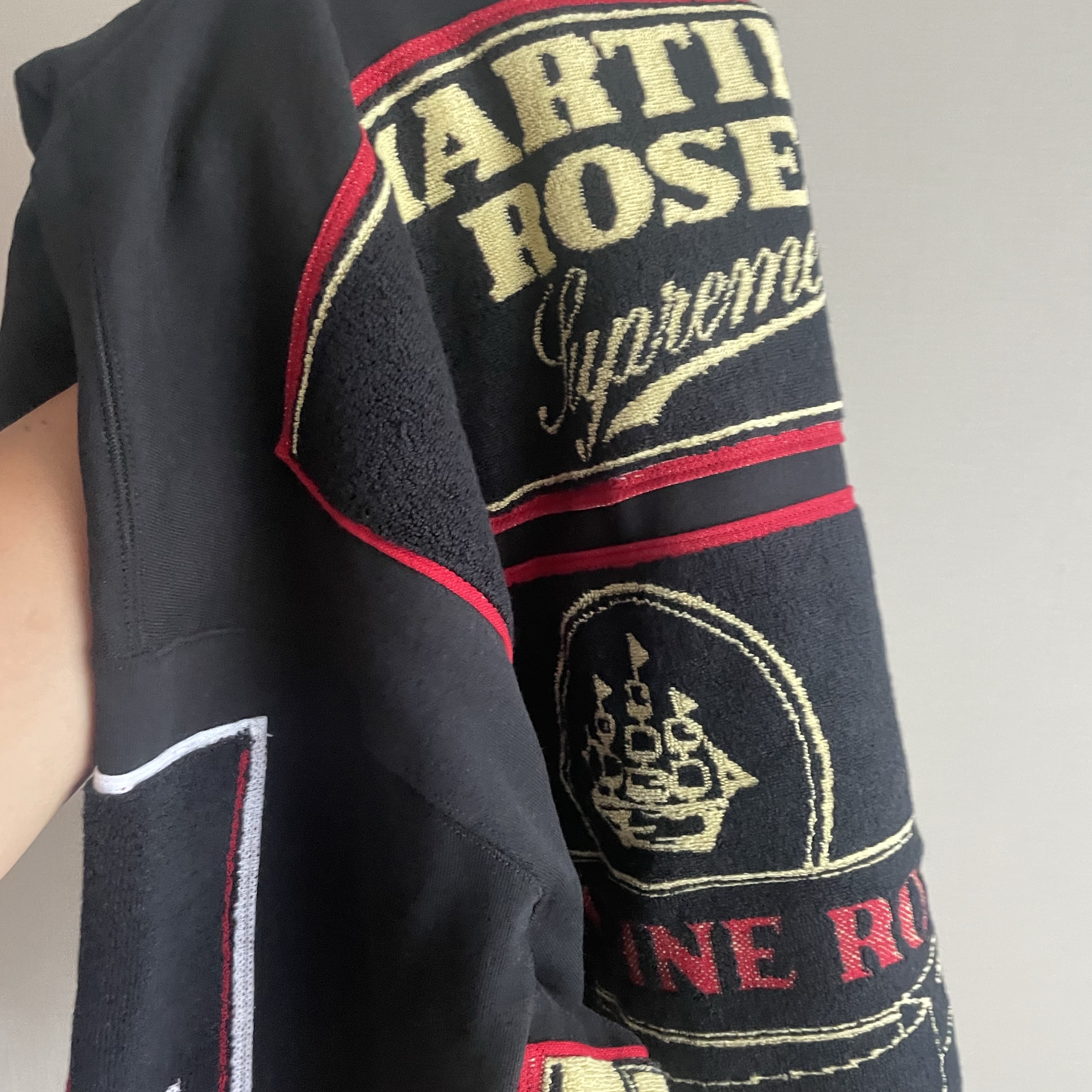 Supreme x Martine Rose Towel Zip Up Hooded Sweatshirt Black - 24FW 착용 스타일 - 3