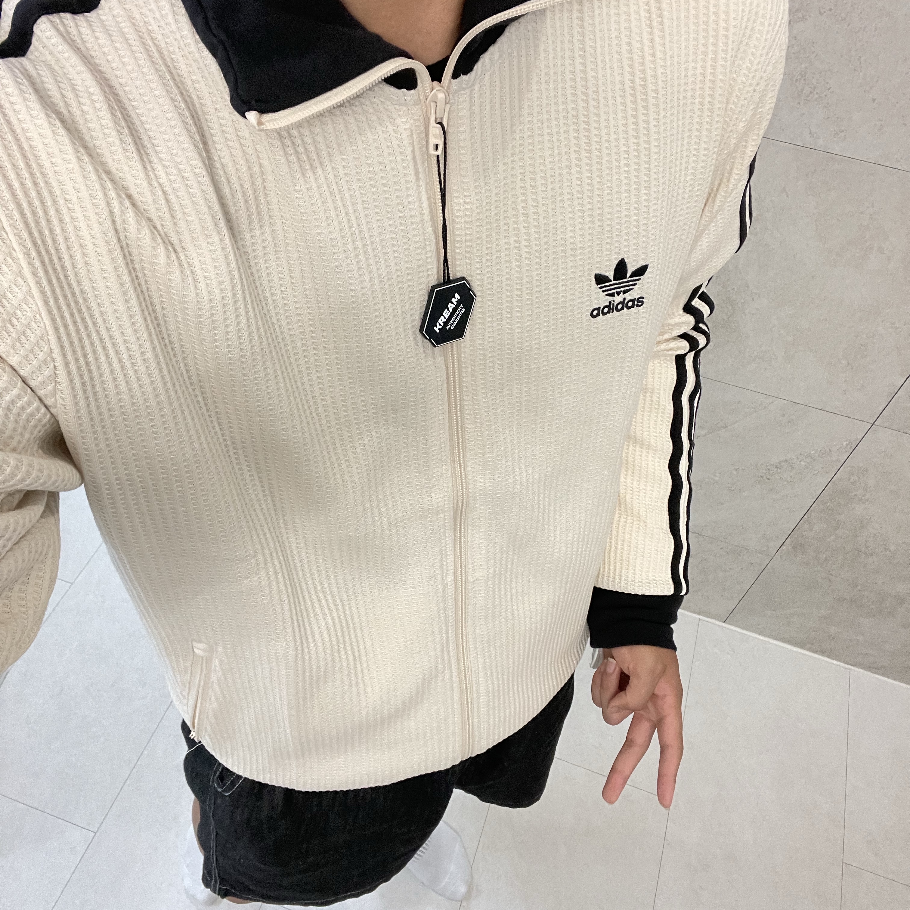 Adidas Waffle Beckenbauer Track Top Wonder White - KR Sizing 착용 스타일