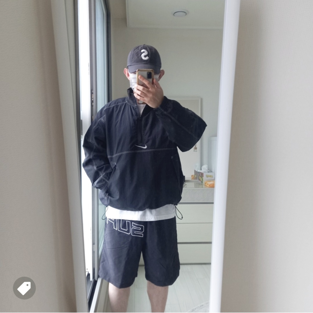Supreme x Nike Ripstop Pullover Black - 24SS, Supreme x Nike Ripstop Track Pants Black - 24SS 착용 스타일 - 5