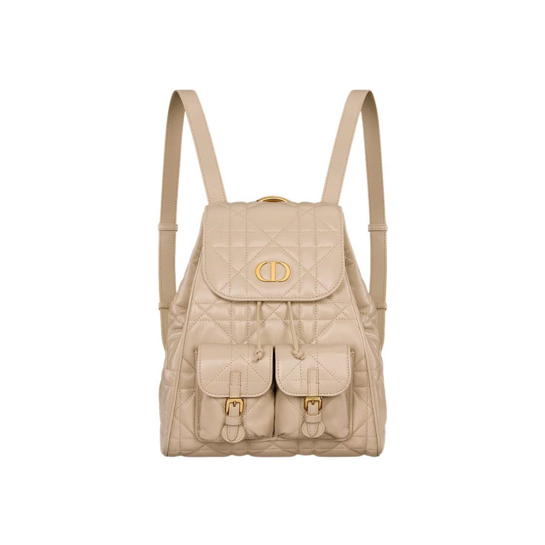 Dior Caro Medium Backpack Macrocannage Calfskin Powder Beige 상세 이미지 1