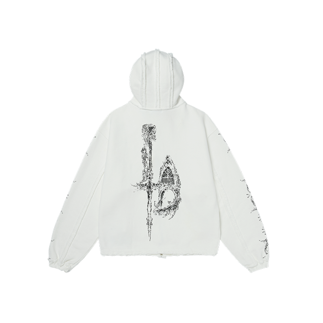 Thug Club Dragon Stud Hoodie White 상세 이미지 2