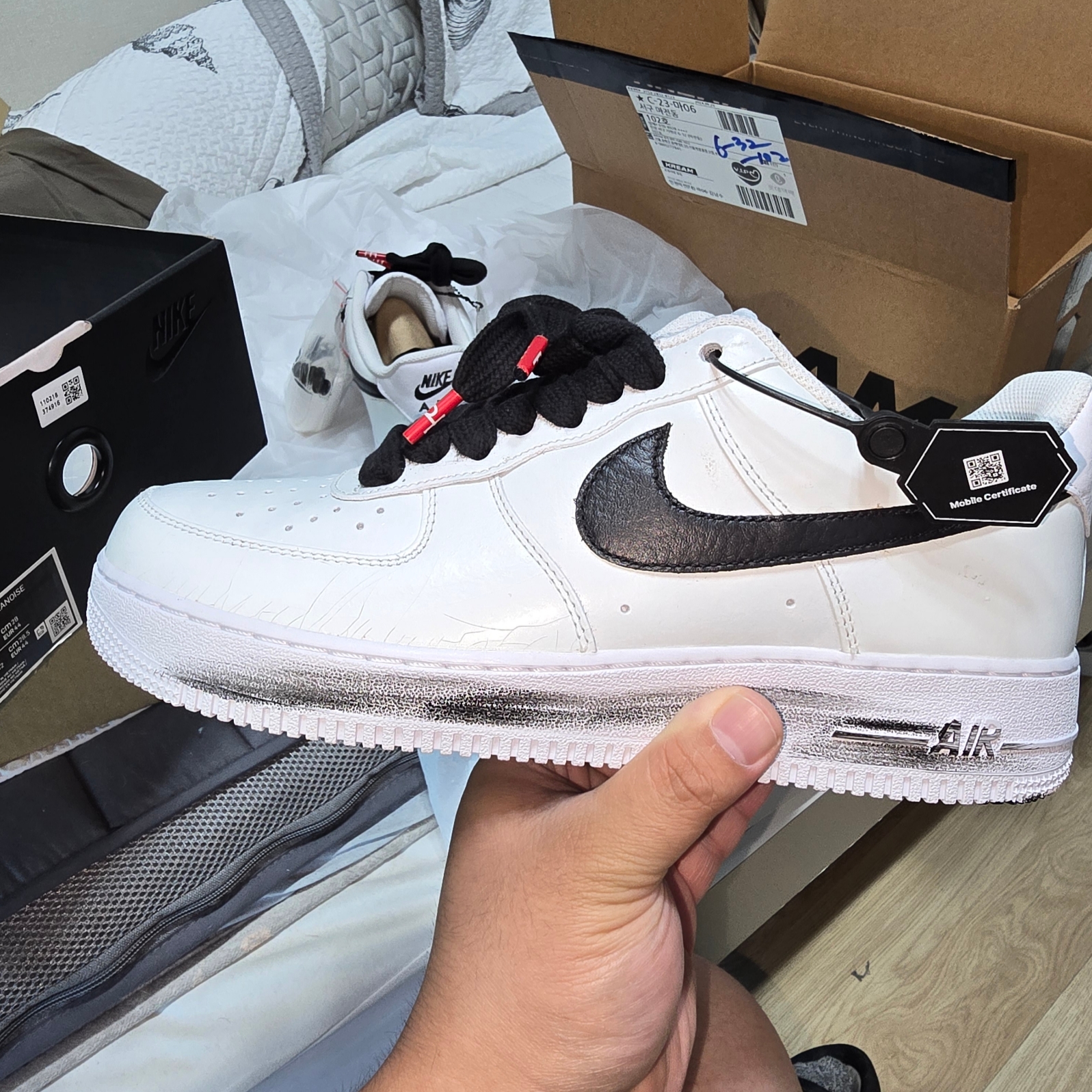Nike x Peaceminusone Air Force 1 Low Para-Noise 2.0 착용 스타일 - 6