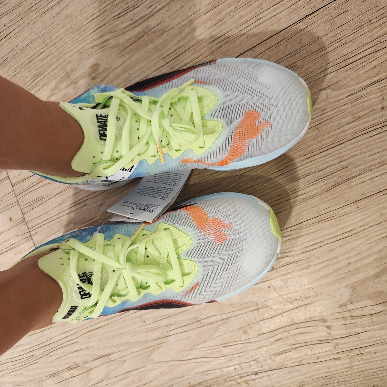 Puma Deviate Nitro Elite 3 Nitro Blue Fizzy Apple 착용 스타일