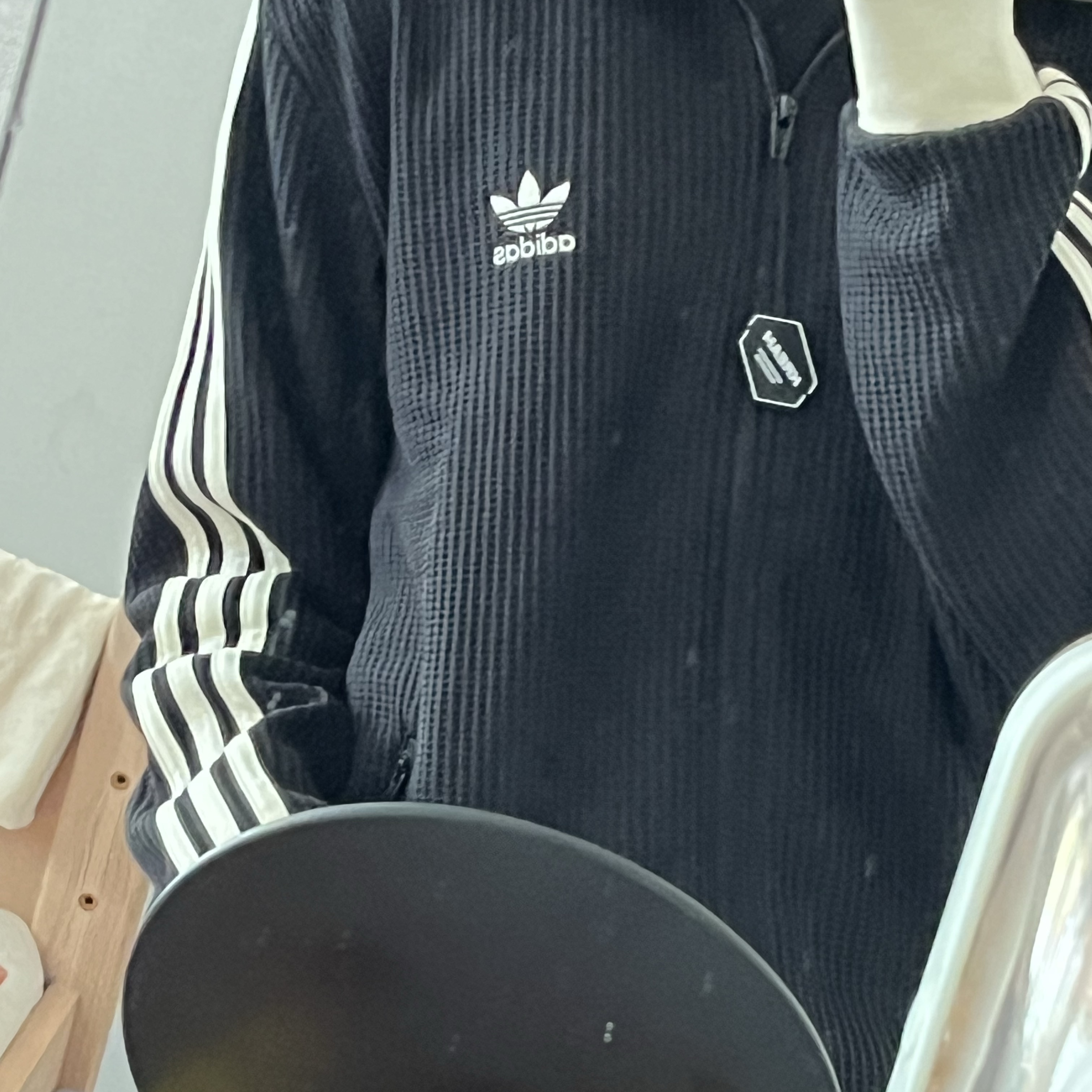 Adidas Waffle Beckenbauer Track Top Black - KR Sizing 착용 스타일 - 2