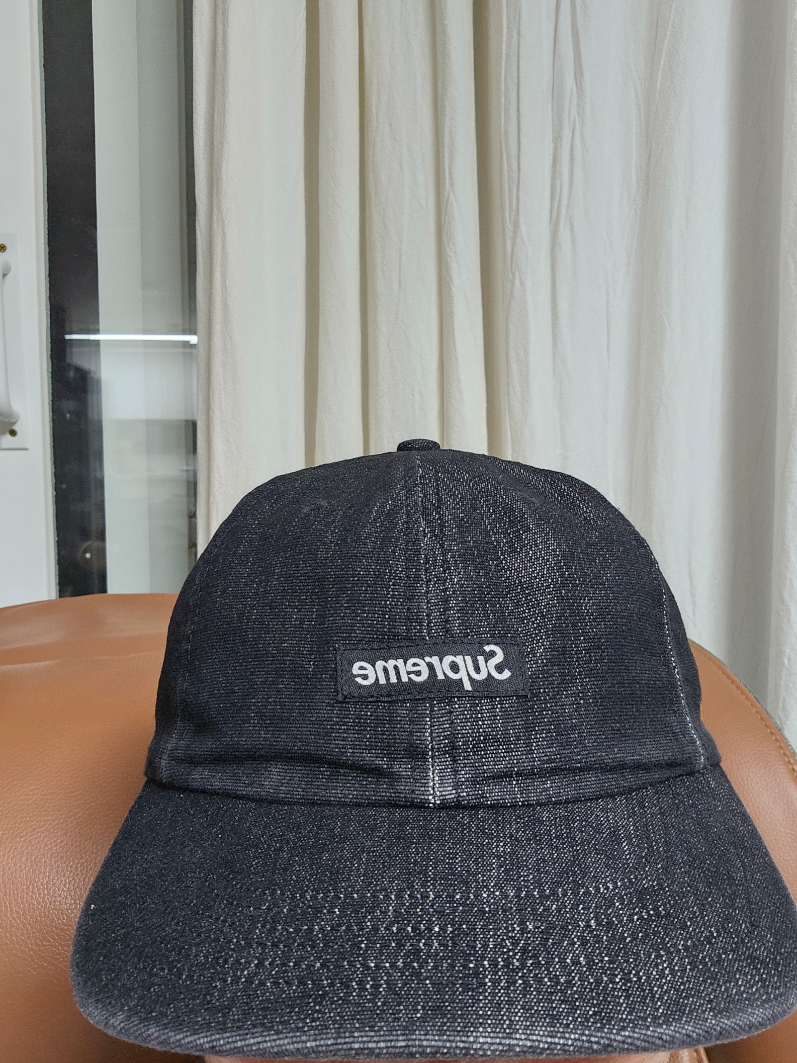 Supreme Cordura Denim Small Box 6-Panel Black - 24SS 착용 스타일