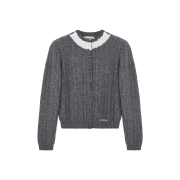 Shushu/Tong Women Collar Embellished Cardigan Grey - 24FW