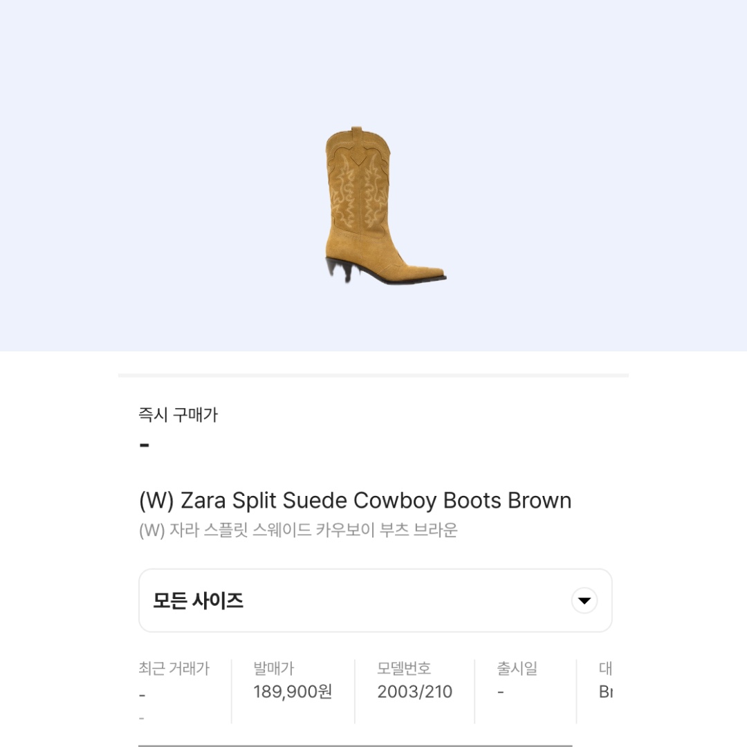 (W) Zara Split Suede Cowboy Boots Brown 착용 스타일 - 2